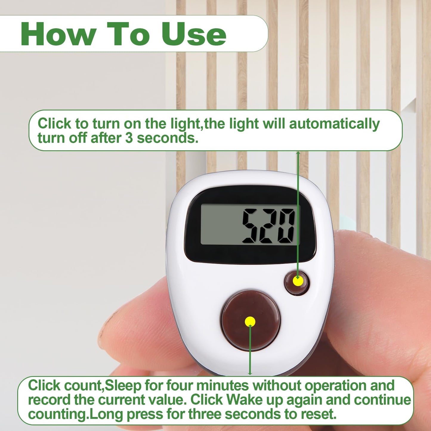 WEIMELTOY Electronic Finger Counter Clicker Counter with LED 5 Digit LCD Tally Counter Direct Wear Counting for Knitting/Golf/Coaching/Goods/Counting/Lap Etc 6 Pack(with Spare Battery)