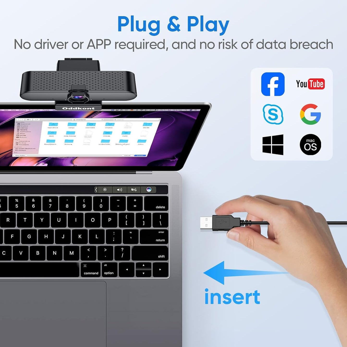 kovela 1080P Webcam with Microphone USB Web Cam Plug&Play Privacy Cover Adjustable Wide Angle Web Camera Computer