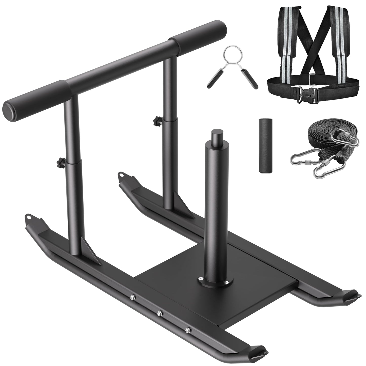 Weight Sled for Training - Heavy Duty Football Sled for Lineman, Adjustable Height Handle Push Pull Sled, Speed & Strength Training, Sled for Working Out, Ideal for Indoor & Outdoor Fitness