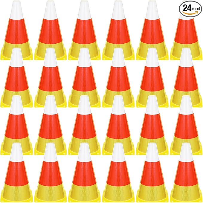 Candy Corn Ring Toss Game Plastic Cones 9 Inch Training Traffic Cones Sport Training Agility Field Marker for Youth Soccer Skating Practice