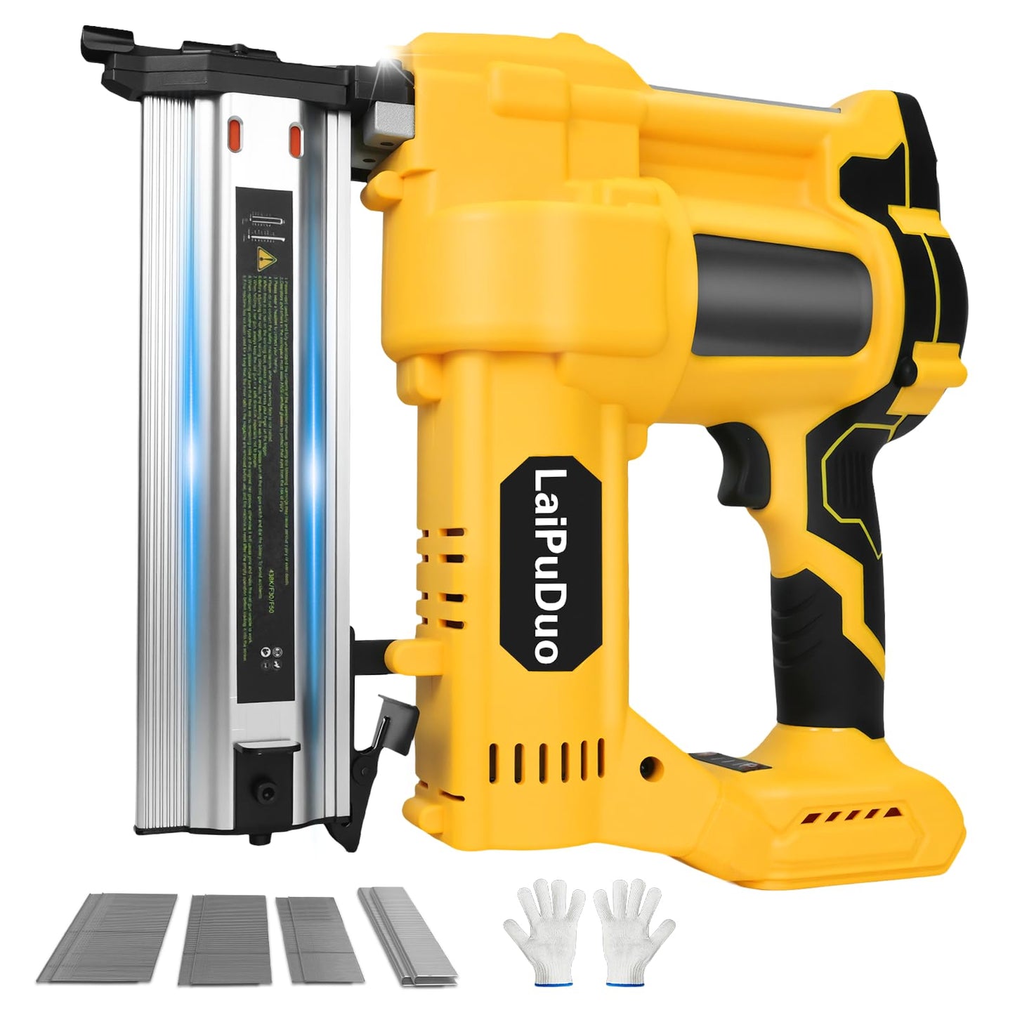 Cordless Brad Nailer Compatible with Dewalt 20V Battery, RexLeLXB 2-in-1 Pneumatic Staple Gun Nail Gun with 800 Nails, 18GA Staple Gun for Wood Working, Framing, Furniture & Upholstery Projects