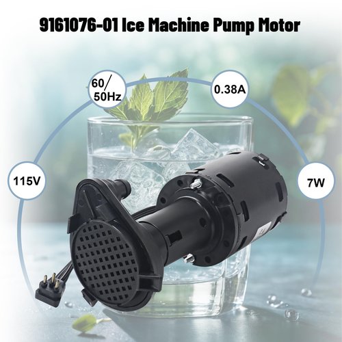 9161076-01 Water Pump Replacement 115V Ice Machine Pump Motor Compatible with Ice-O-Matic Replaces GPP-1MH-1P HRIM-21-115 803338 60/50Hz 0.38A 7W