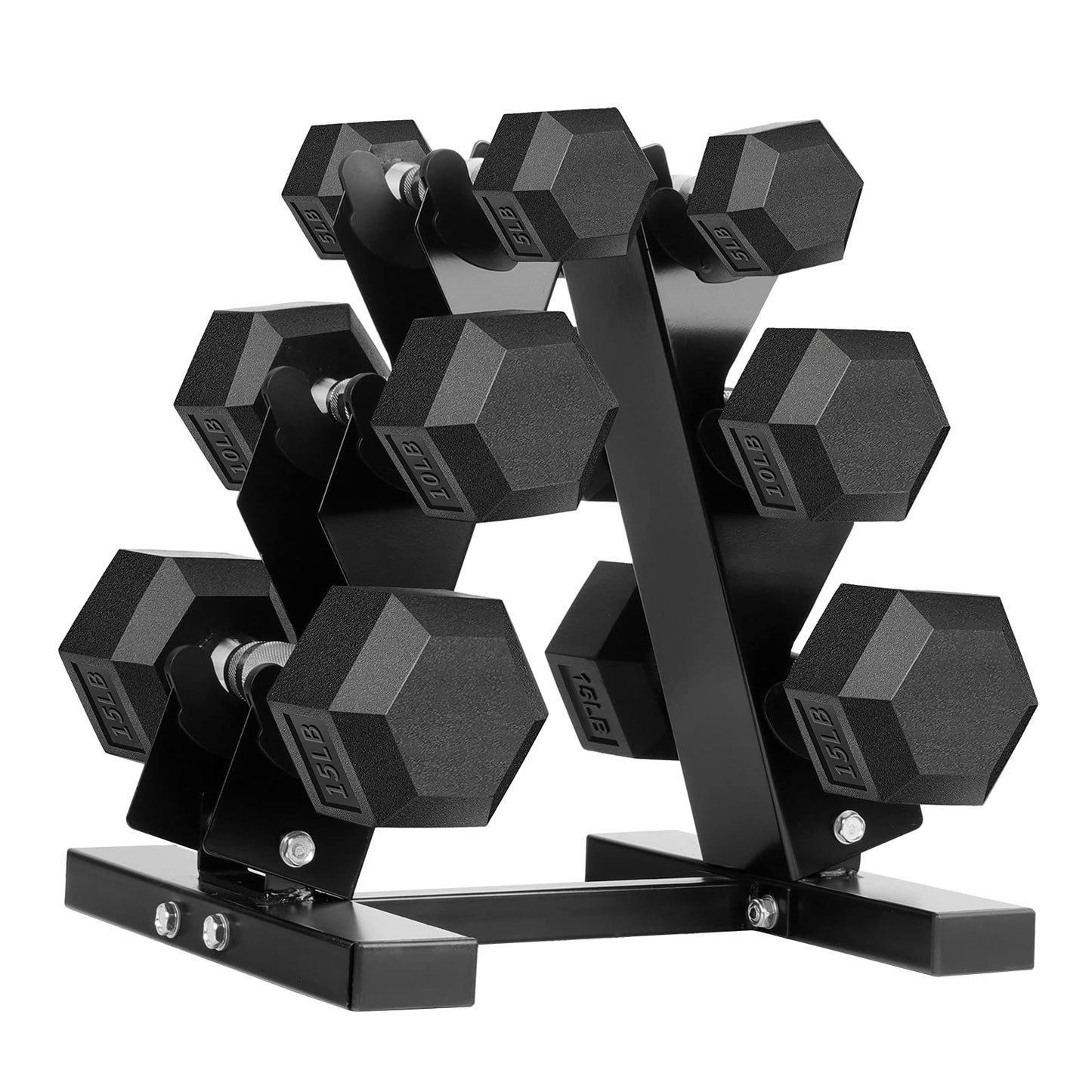 Hex Dumbbells Rubber Coated Cast Iron Hex Black Dumbbell Free Weights for Exercises 12 Pounds/Pair