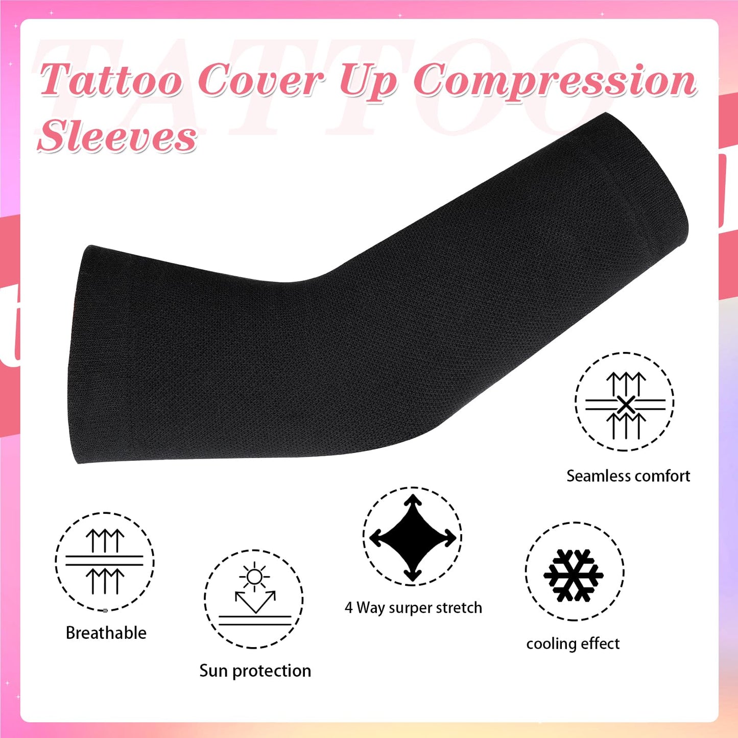 Neer 3 Pairs Forearm Tattoo Cover Up Sleeves Band Compression Sleeve