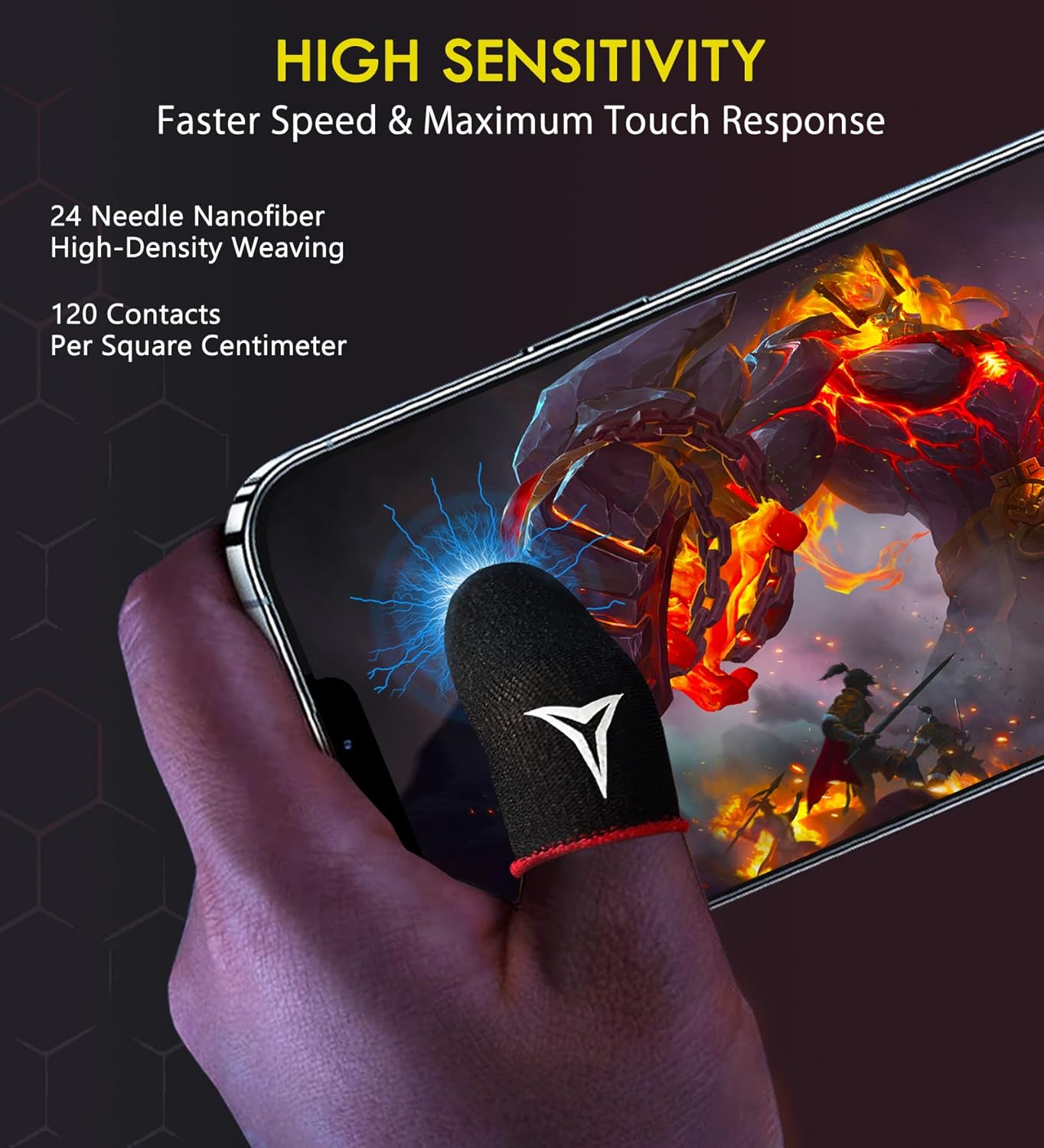 6 Pack Nuozme 0.15mm Mobile Phone Gaming Finger Sleeves, Finger Sleeves Compatible with All Touchscreen Devices