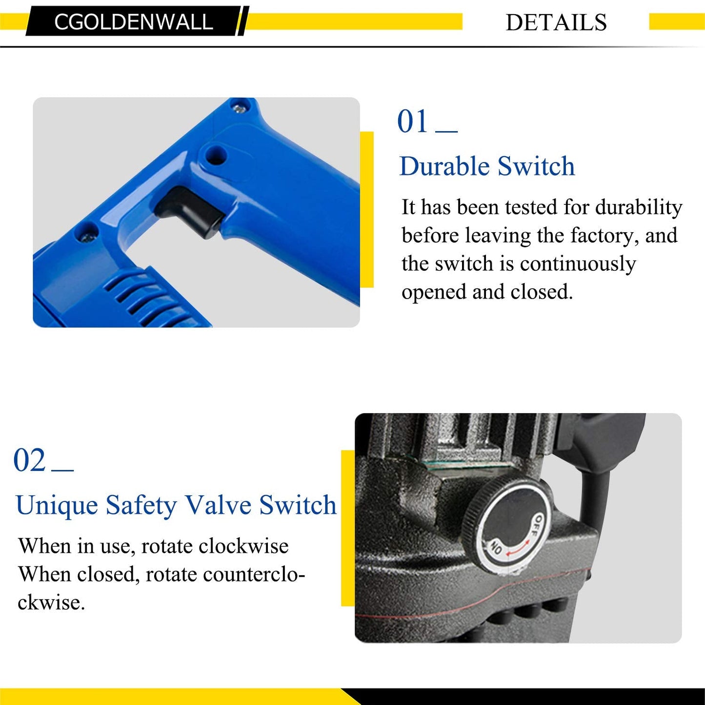 CGOLDENWALL 1300W Hydraulic Hole Punch Electric Hydraulic Hole Punching Tool Hole Digger for Steel Plate Iron Plate Aluminum Plate CE&ROHS Certificate with Pedal 110V