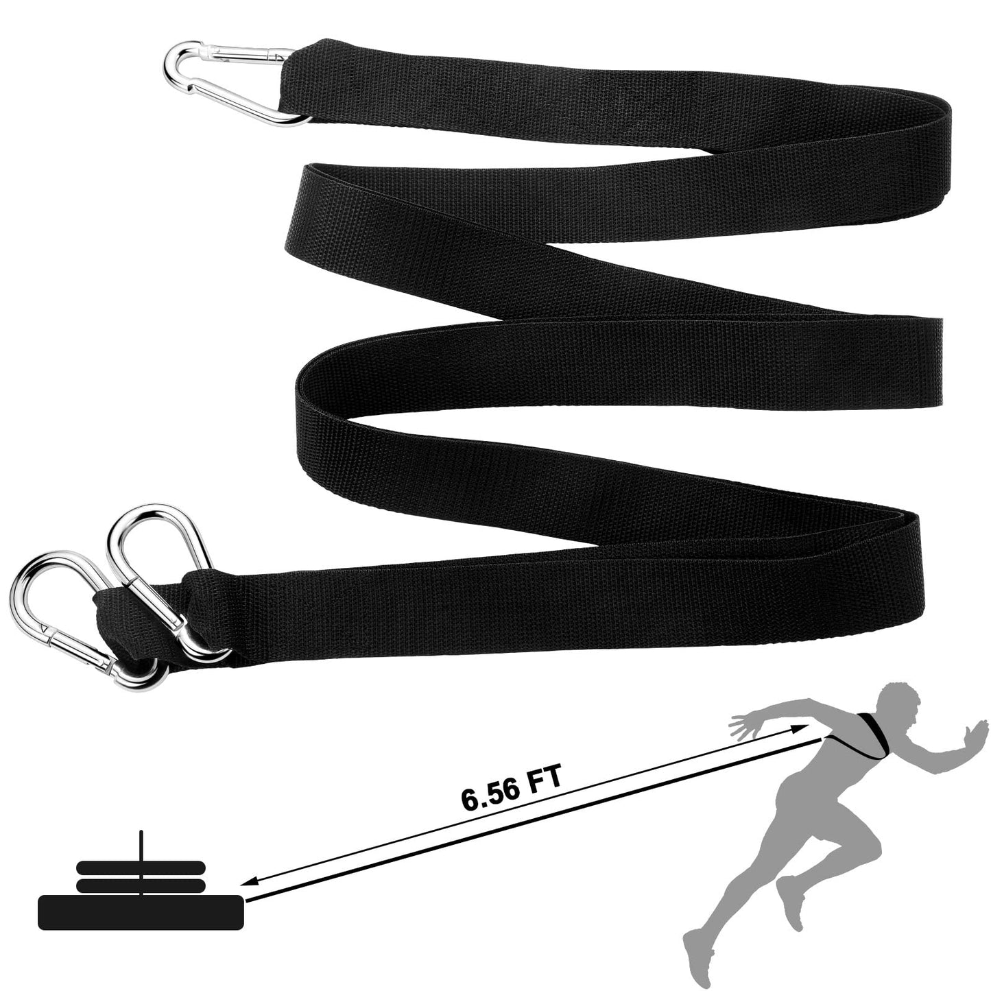 2 Pcs Strap for Weighted Sled Training Workout Equipment Nylon Sled Harness Pulling Belt Trainer Pulling Straps Allow 2 Point Attachment for Improving Speed Endurance Strength