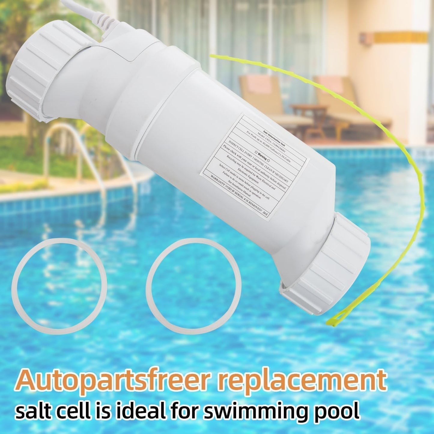 Autopartsfreer Pool Chlorinator Salt Cell, Compatible with Hayward T-CELL-15 W3T-CELL-15, for Salt Water Pool Chlorine Generator Systems, Up to 10,000 Hours Theoretical Service Life