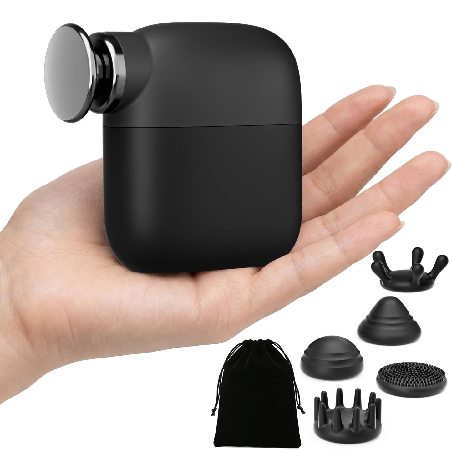 Mini Massage Gun Portable Deep Tissue Percussion Muscle Massager Lightweight Handheld Electric Quiet Massager Gun for Pain Relief High Intensity Silent Body Massager for Travel Gifts for Women Black