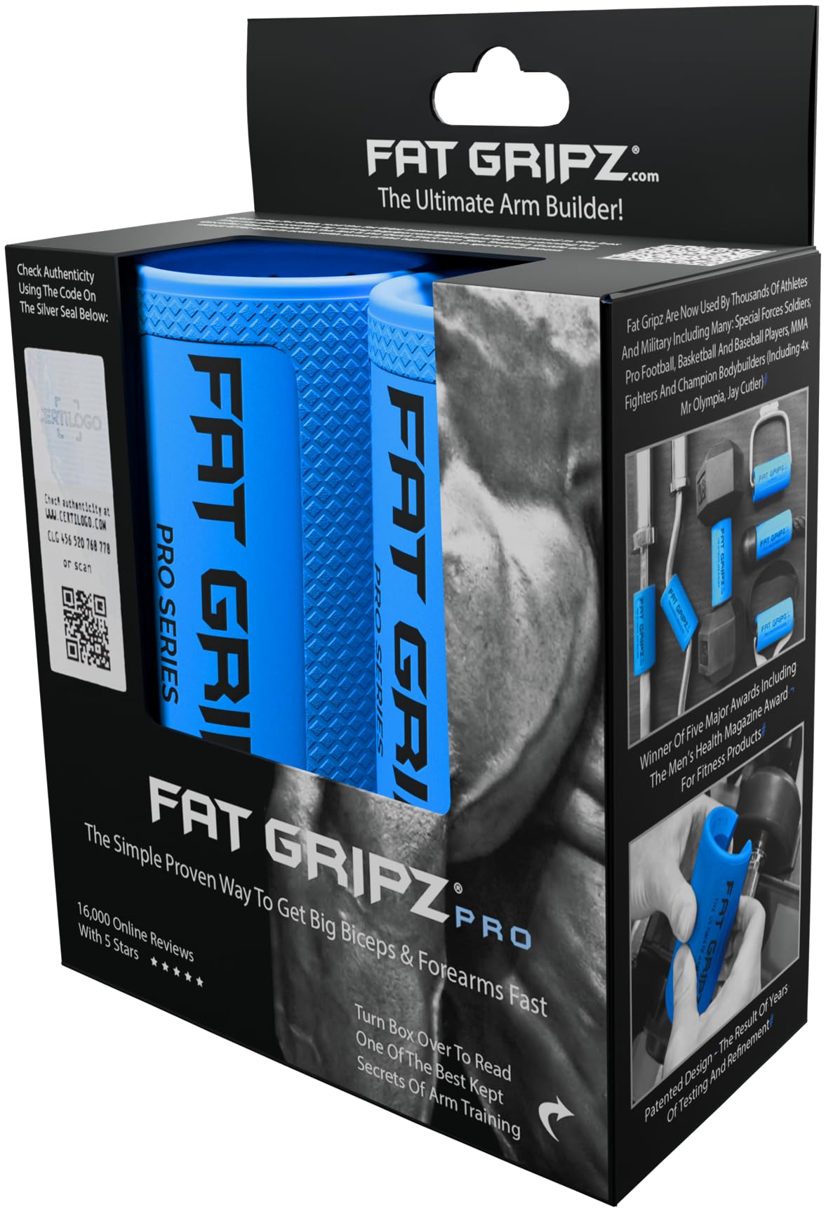 Fat Gripz - Thick Grips - Increased Muscle Fiber Activation - Bigger Arms (4x Men's Health Award Winner)