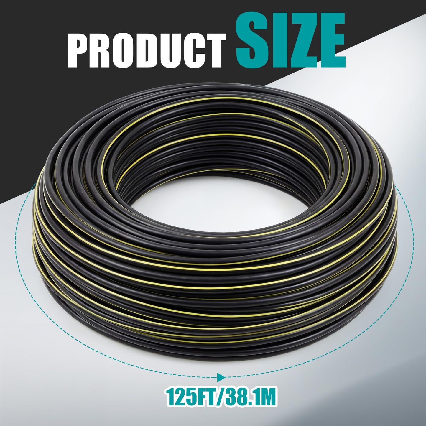 BreezeHug 125Ft 4/0-4/0-2/0 Aluminum URD Direct Burial Cable, 3-Conductor 600V, 19-Strand, XLPE Insulation Service Cable, Direct Burial Wire for Outdoor& Conduit