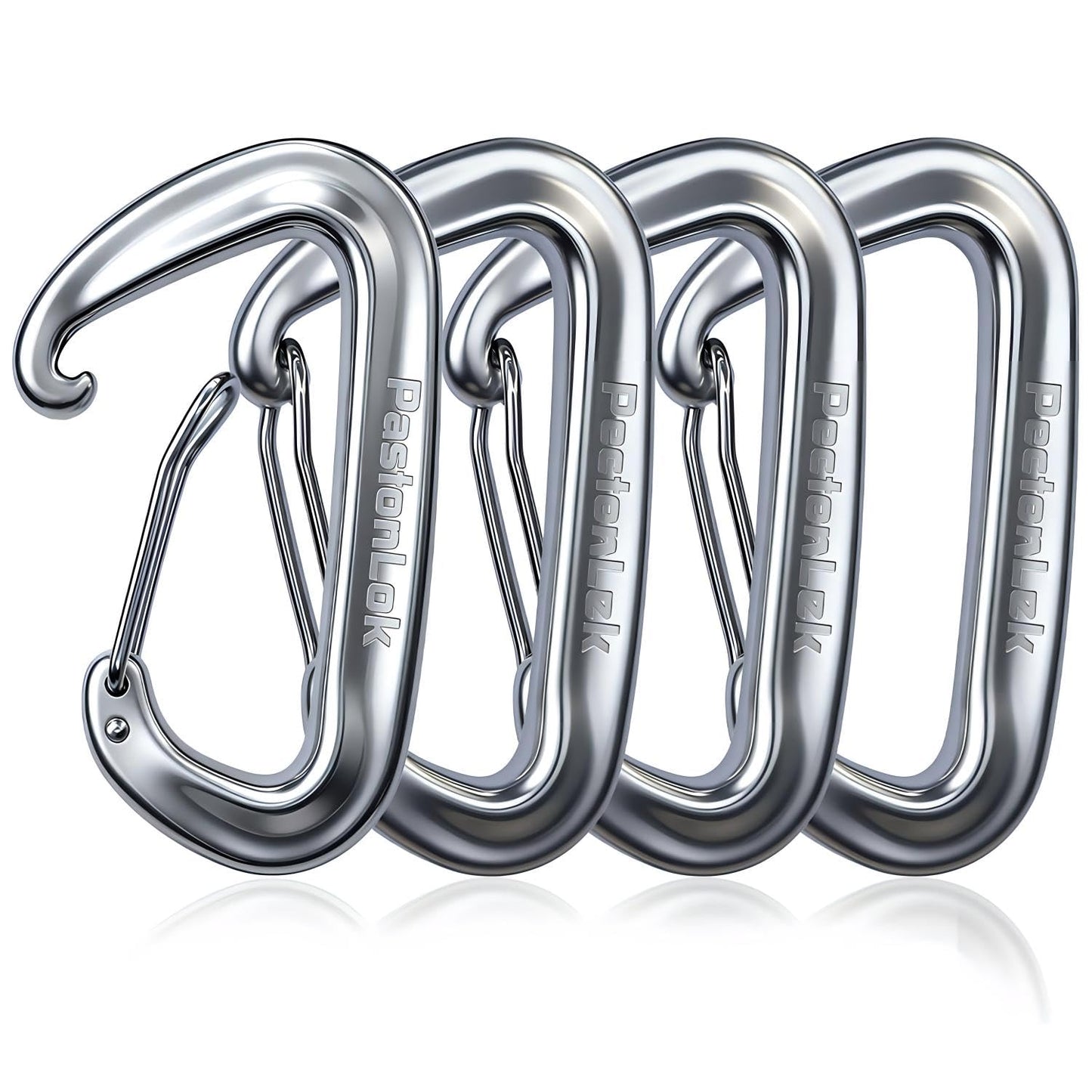 PasionLok Carabiner Clips Heavy Duty 12KN, 4 Pack Aluminum Carabiner Keychain, Small D Ring Hook for Hammock Camping Essentials, Backpack Key Ring Clip, Dog Leash, Multi Color