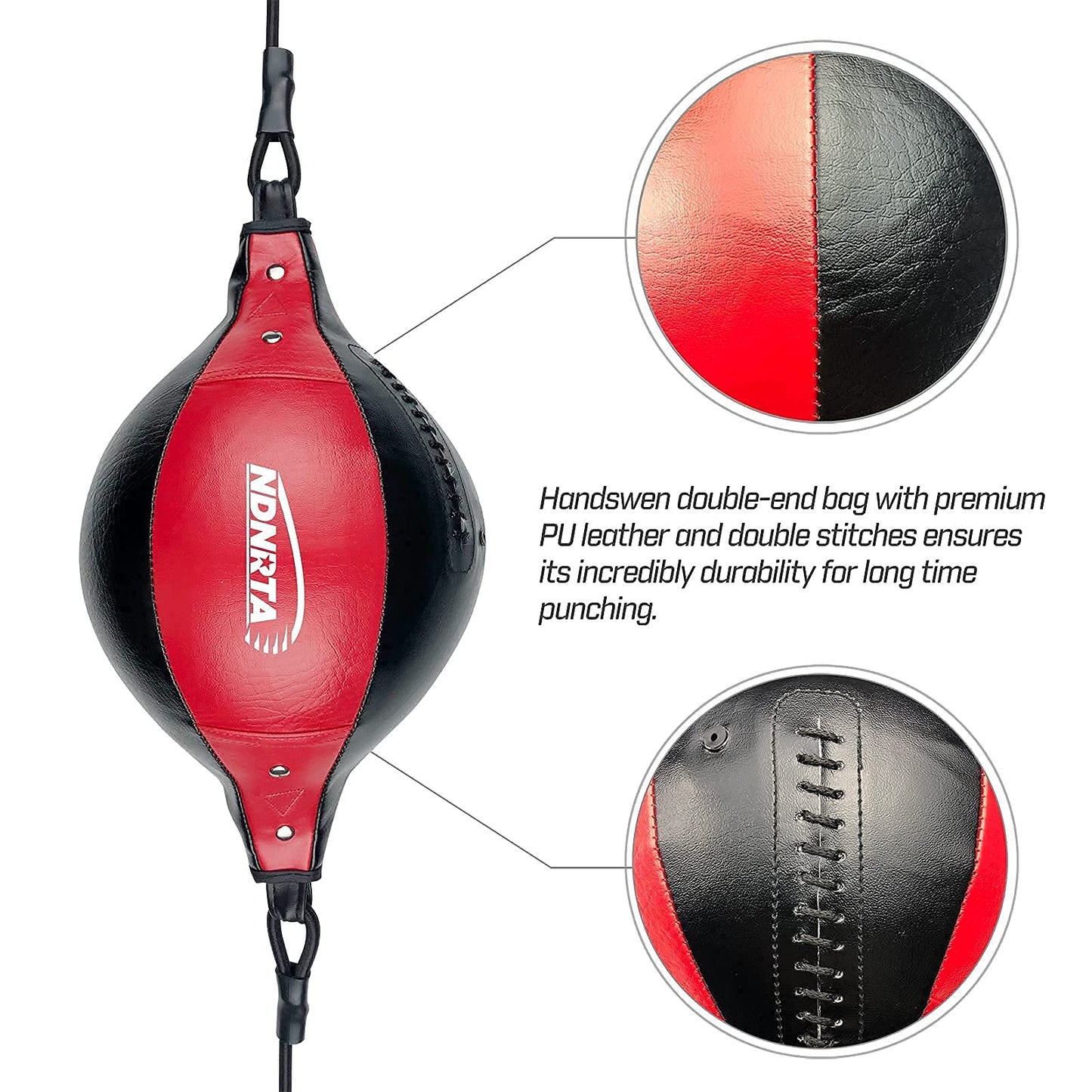 NDNRTA Double End Bag, (Classic Style Upgraded),Improve Reaction Speed, Boxing Equipment, Durable, Double End Punching Bags, Punching Bag, Home Gym, Floor to Ceiling, for Boxing