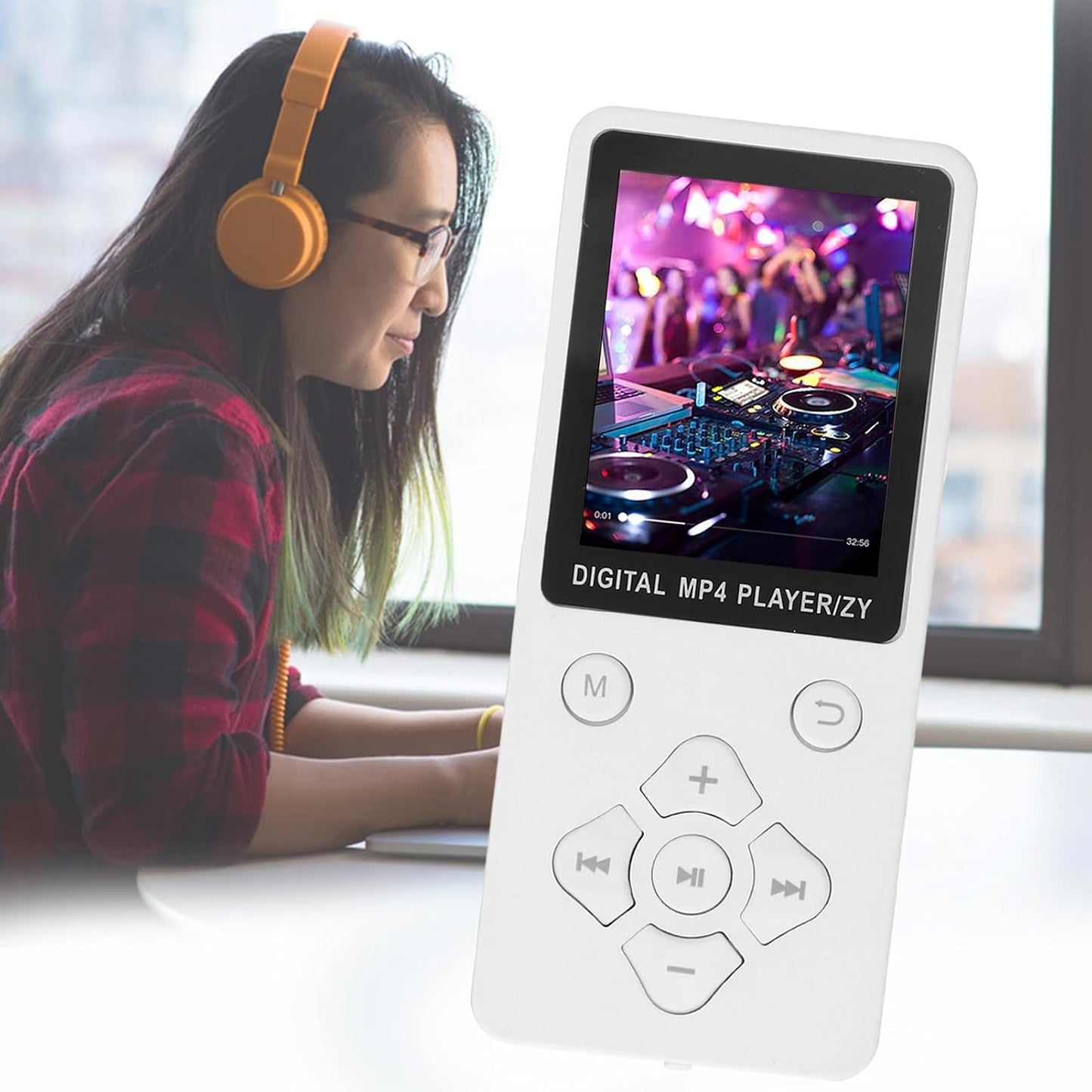 Jectse MP3 1.8 Inch Mp3 128GB Player with Bluetooth, HiFi Sound Screen Portable Music Player Digital Audio Player Noise