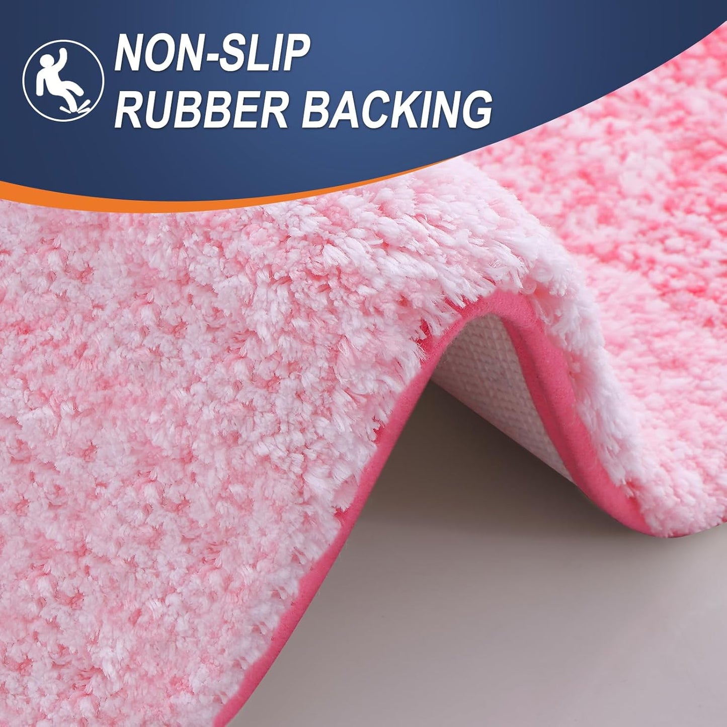 OLANLY Bathroom Rug Mat - Extra Soft Microfiber Non-Slip Bath Carpet | 24x16 Inches, Pink