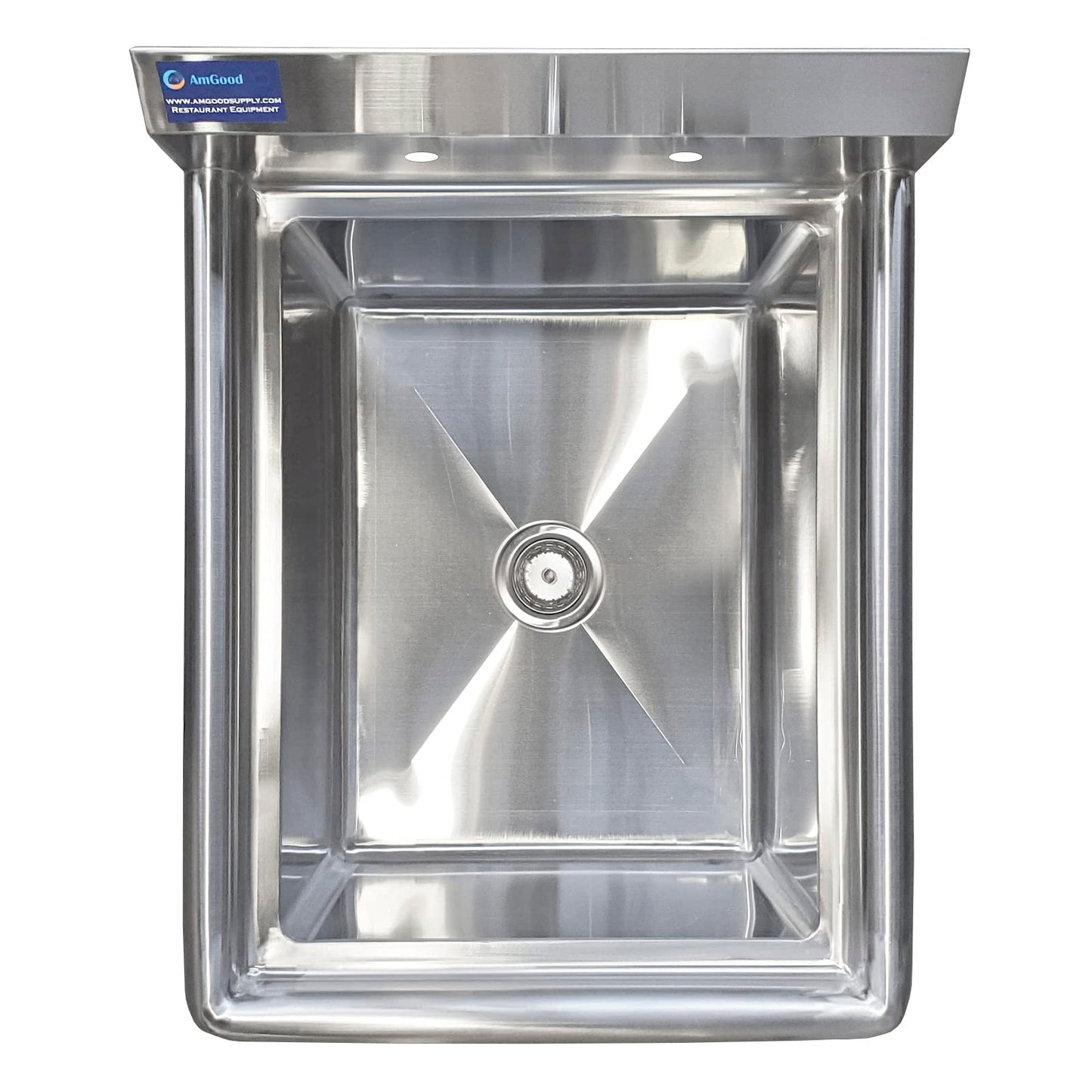 AmGood Stainless Steel Prep & Utility Sink | 304 Stainless Steel | Overall Size: 29 3/4" x 23 5/8" | Restaurant, Kitchen, Laundry, Garage | NSF (Bowl Size: 24" x 18" No Faucet)
