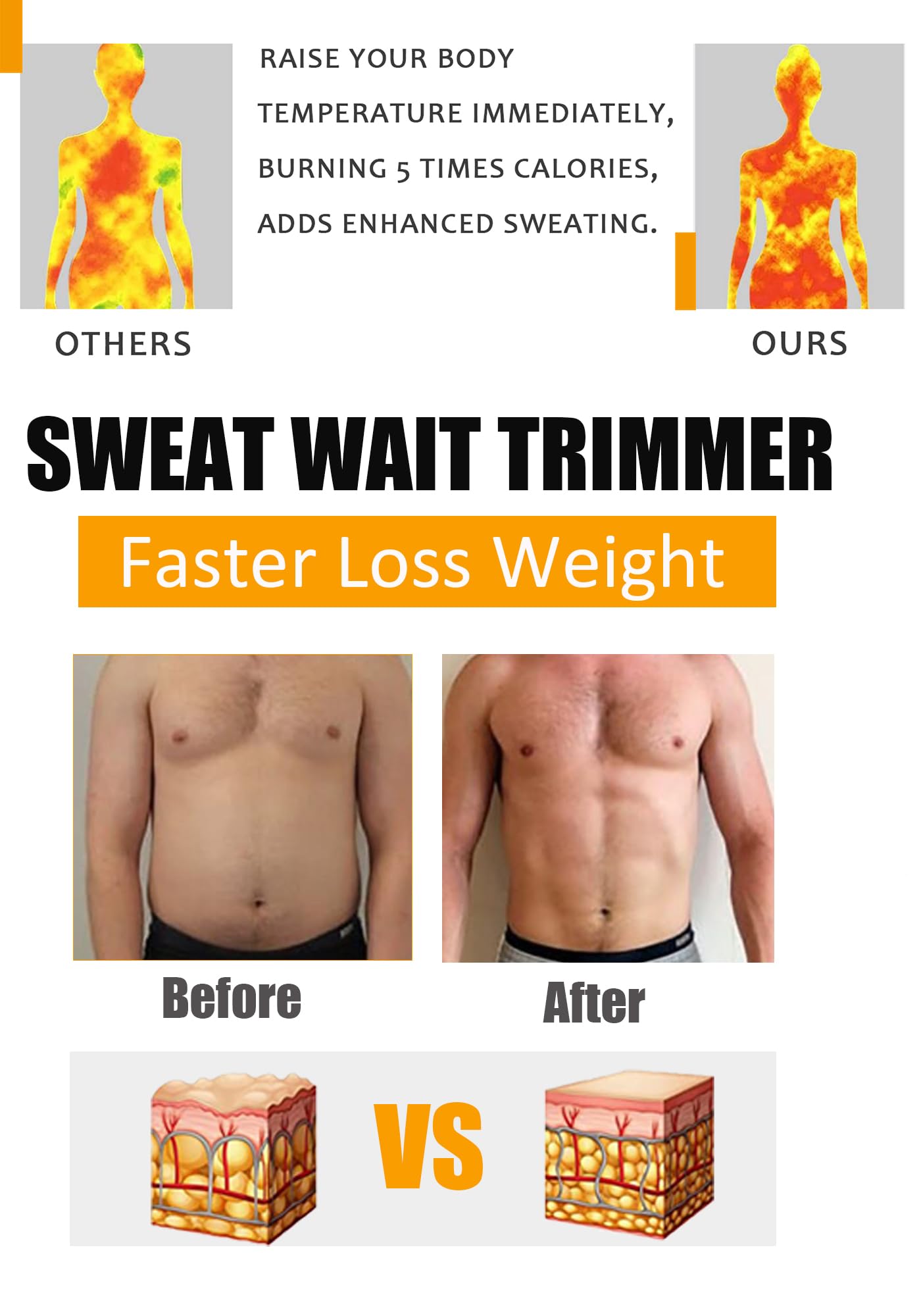 BXVX Sweat Waist Trimmer Trainer Belt Wrap Belly Sweat Band Sauna Slimming Belt for Women and Men Lower Belly Fat Plus Size M Black