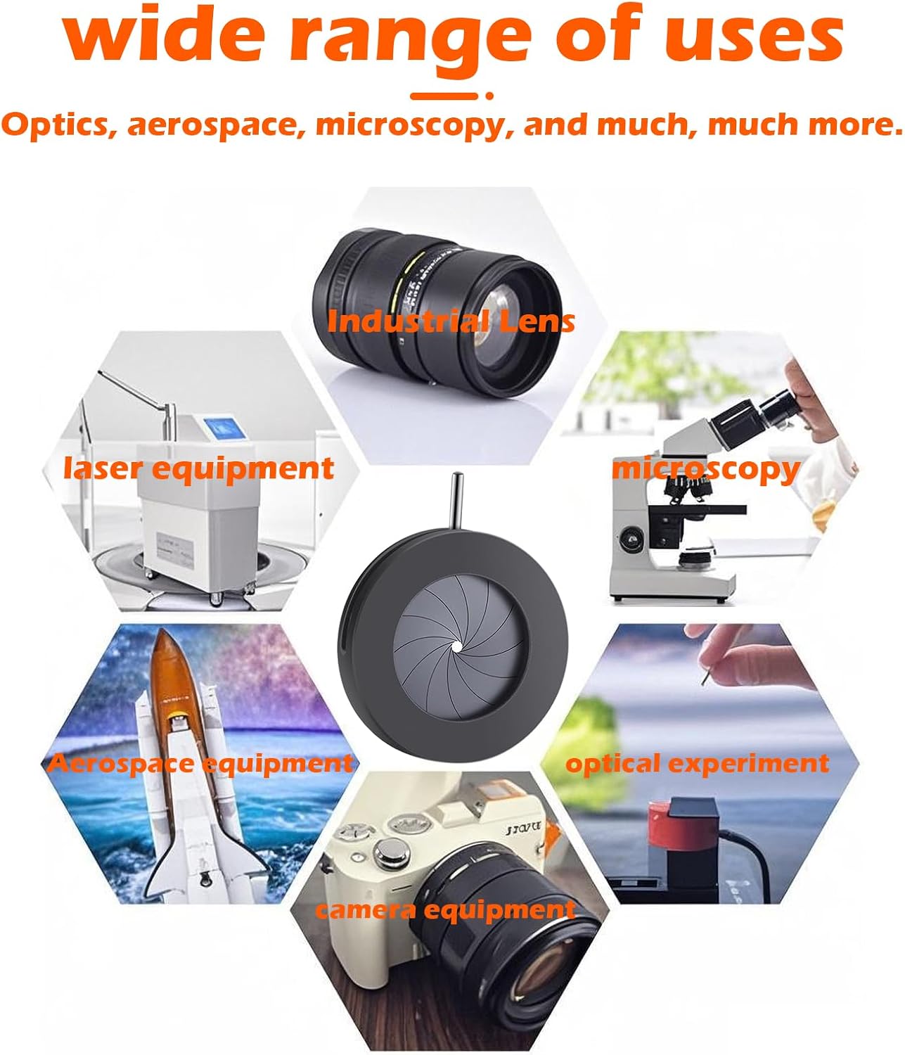 FotoAene Microscope(SK23) Microscope Adjustable Iris Aperture Diaphragm Aperture Adjustable Lens Optical Diaphragm