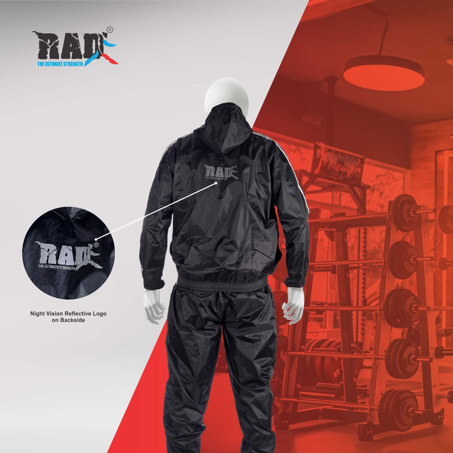 RAD Sauna Suit for men & women weight loss - Workout Sweat Suits with Hood - Fat Burning Suit - Boost Fat Burn (White, XXL)