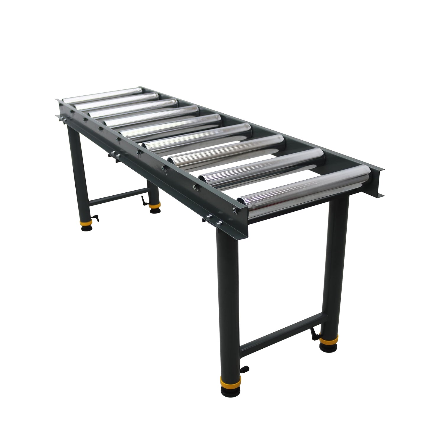 INTSUPERMAI 9 Rolls Adjustable Conveyor Roller Heavy-Duty StandTable Adjustable Roller Conveyor Feed Stand Roller Table Conveyor Stand 440 Lbs