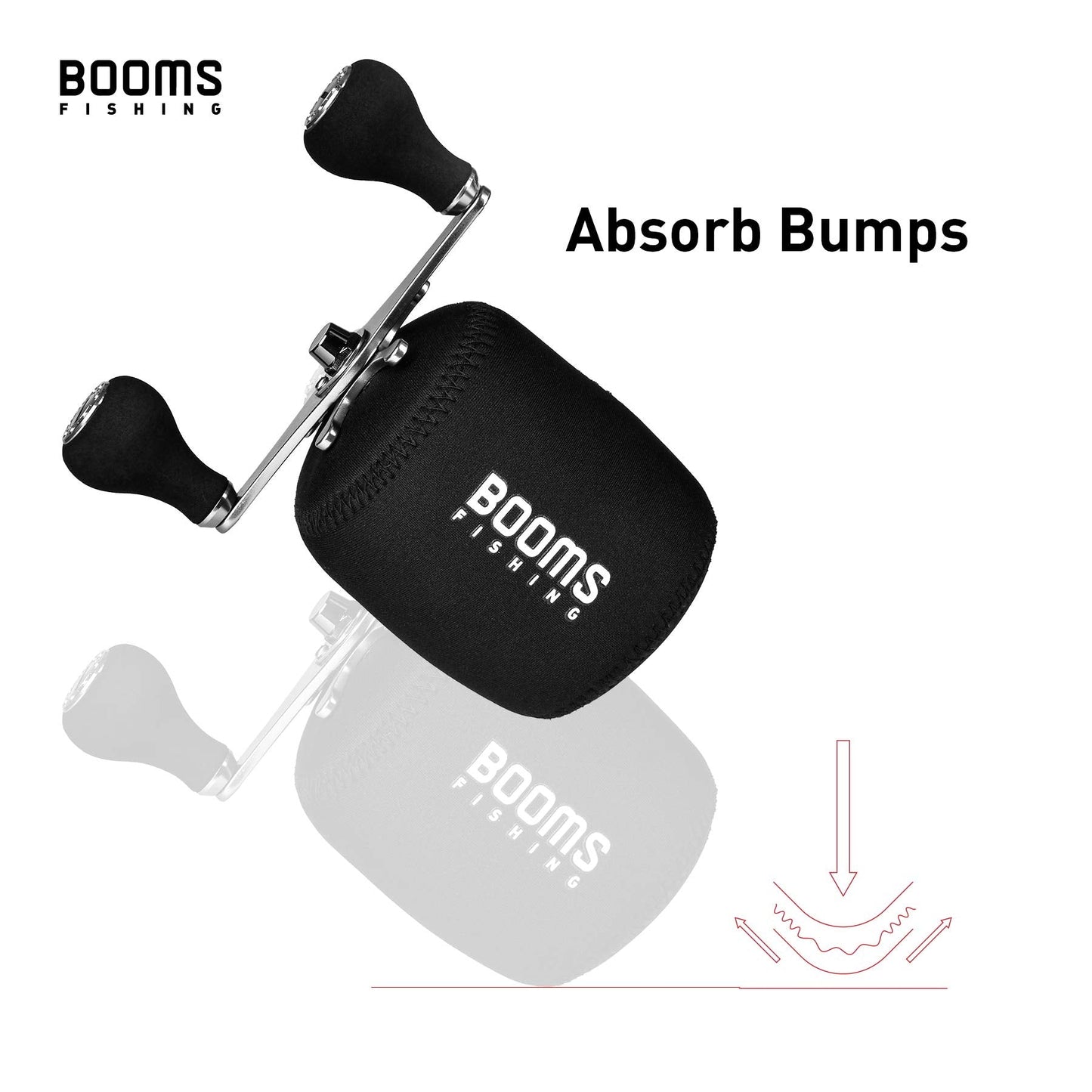 Booms Fishing RC1 Neoprene Reel Cover, Round Baitcasting Reels Cover, Fit for 3.9" W x 3.3" D Reels, Large Size