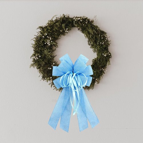 Large Blue Burlap Bow by [Brand Name] - Perfect for Wreaths & Spring Decor | Ideal for Weddings & Holidays