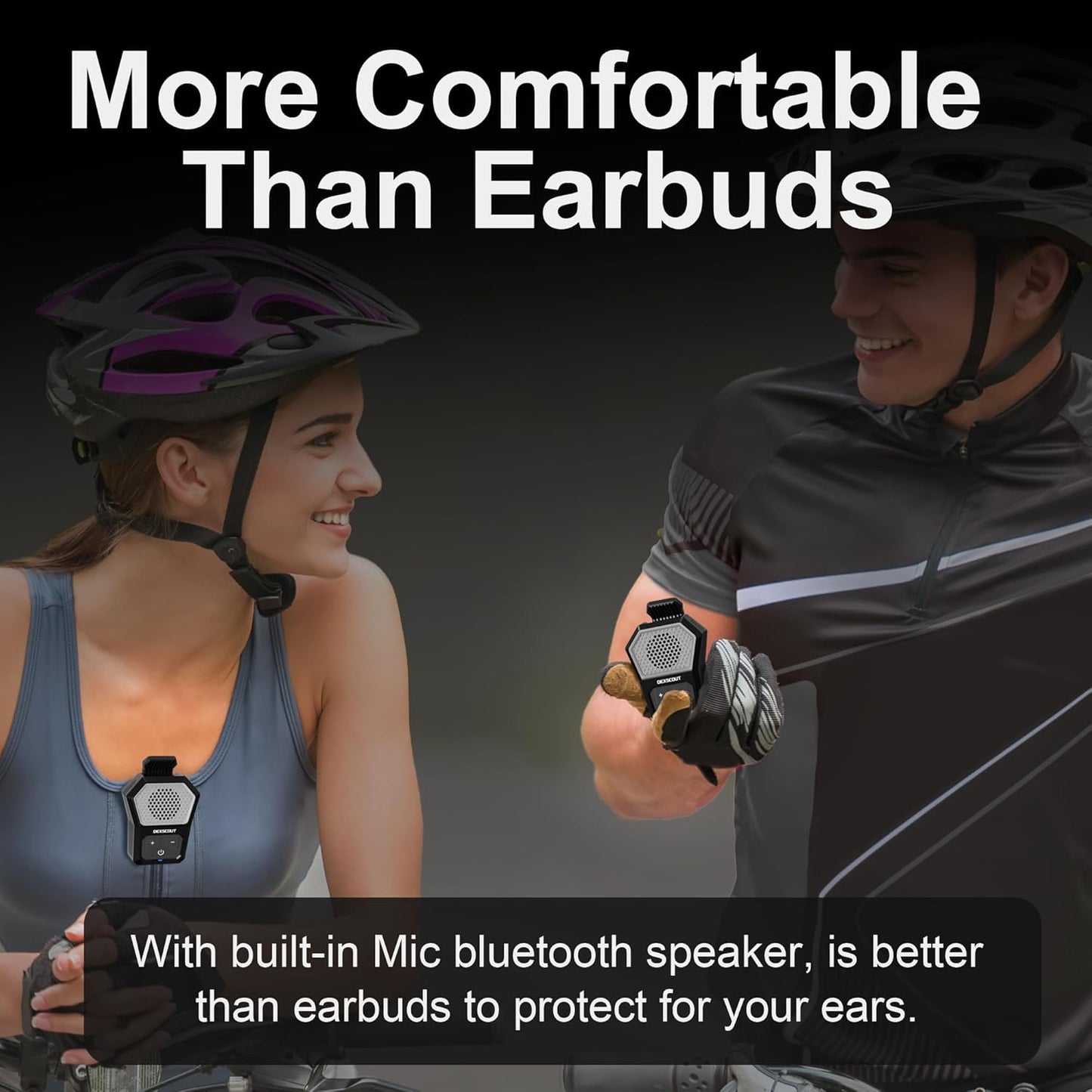 DexScout 12H Wearable Bluetooth Speaker, Portable Wireless Clip-on Mini Water-Resistant Speaker, Playtime, Built