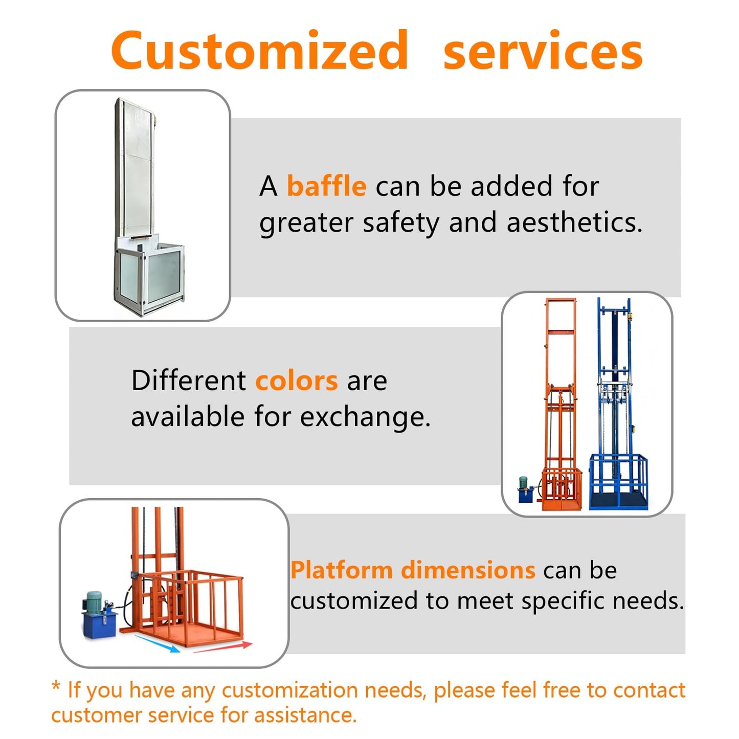 1 Ton (2200LB) Load Capacity Electric Lifting Platform, Small Home Elevator, Wall-Mounted Hydraulic Lifting Platform – Suitable for Factories, Logistics, and Residential Use.(9.8FT Lifting Height)
