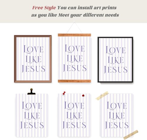 LARTSFRO Coquette Purple Bow Wall Art | Inspirational Christian Decor for Teen Girls | 12x16 Inch Set of 4 Unframed Prints