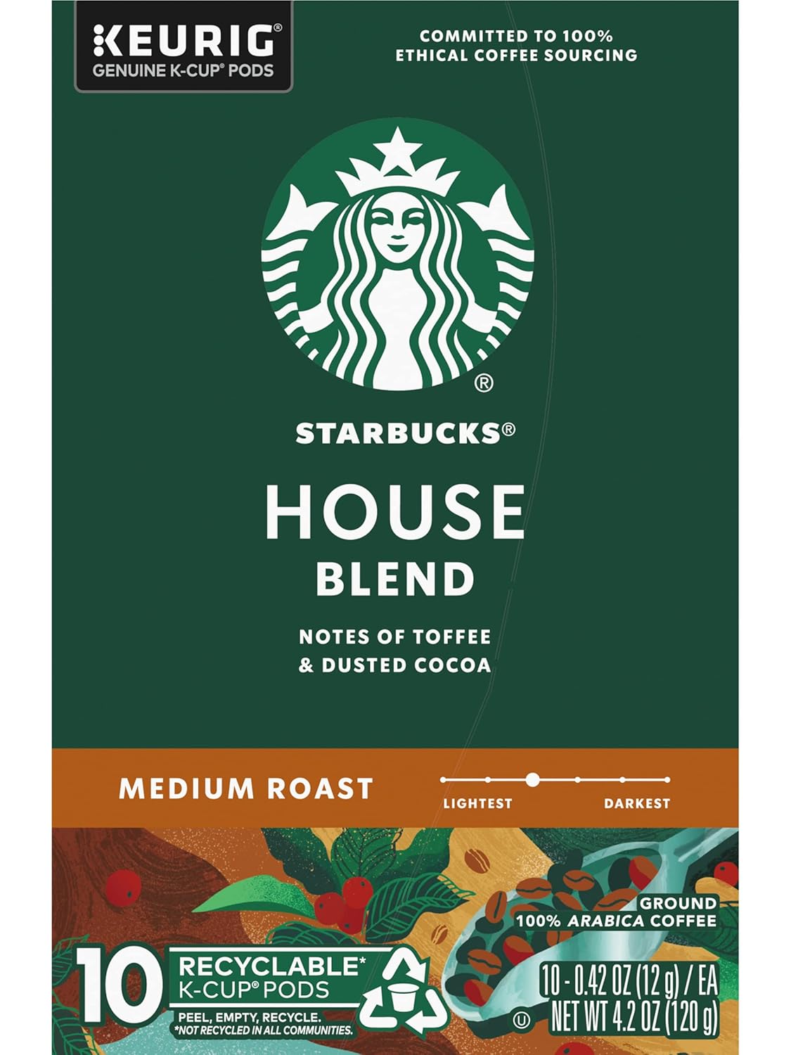 Starbucks House Blend K-Cup Pods - Rich Flavor for Keurig Brewers | 160 Count