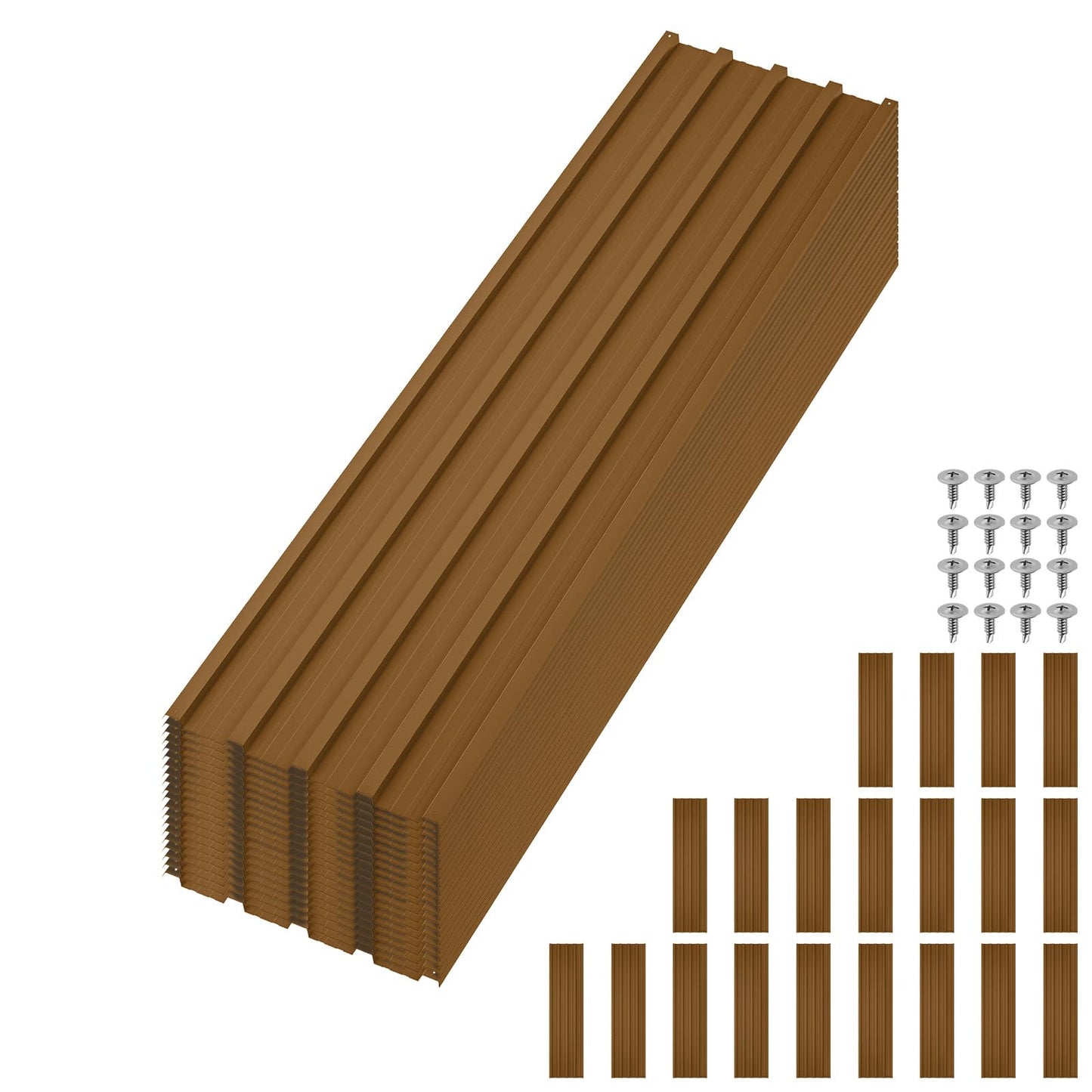 20pcs Metal Roofing Panels, 6ft Corrugated Metal Roof Panels with Screws, Heavy Duty Waterproof Galvanized Steel Roof Sheets for Outdoor Carport, Garage, Shed, Warehouse, Porch, Pergola, Patio