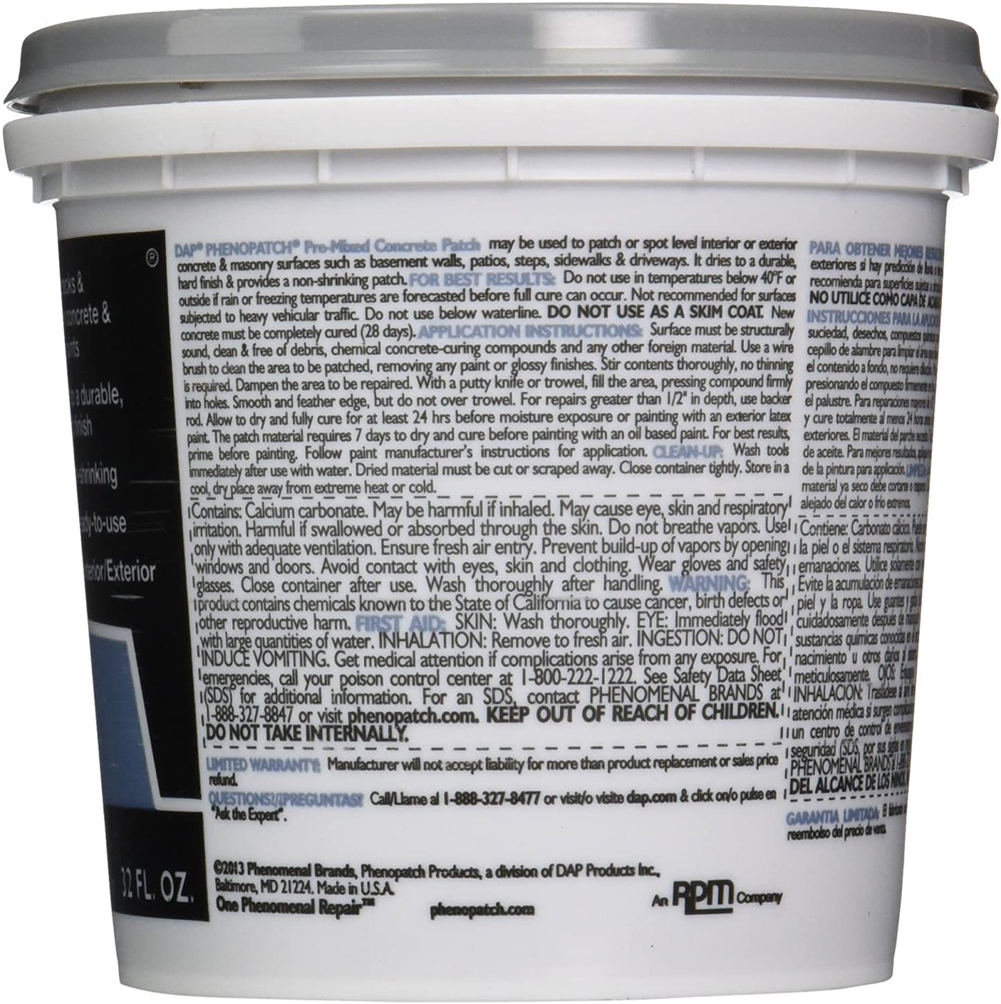 Pre-Mixed Concrete Patch,2 PACK