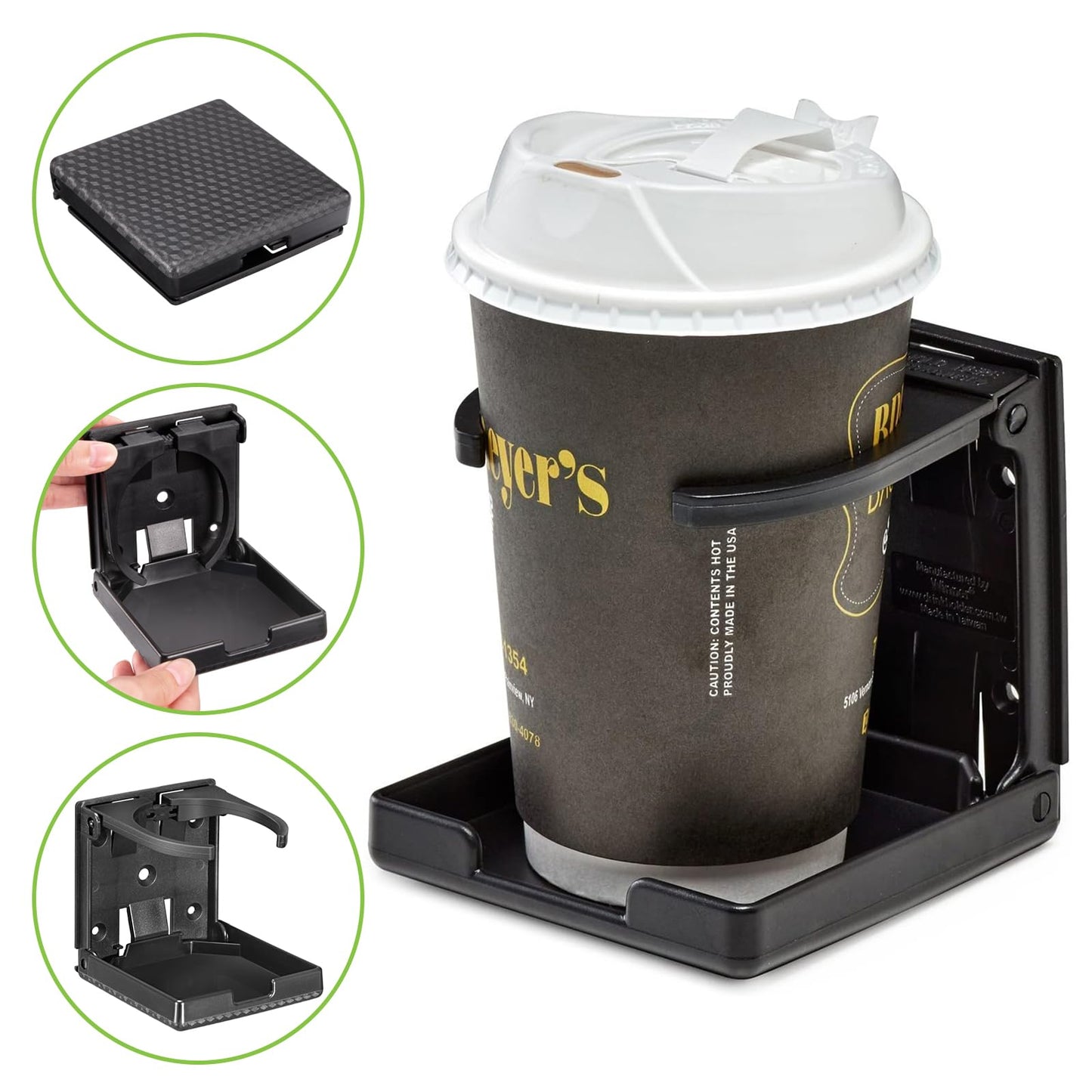 Spurtar 2pcs Boat Cup Holder Suitable for Most Size Mugs Water Bottle Drink 2.36-3.94Inch/60-100MM Adjustable Folding Wall Car Desk Cup Holder for Trucks, RVs, Vans, Boats, Campers, Caravans
