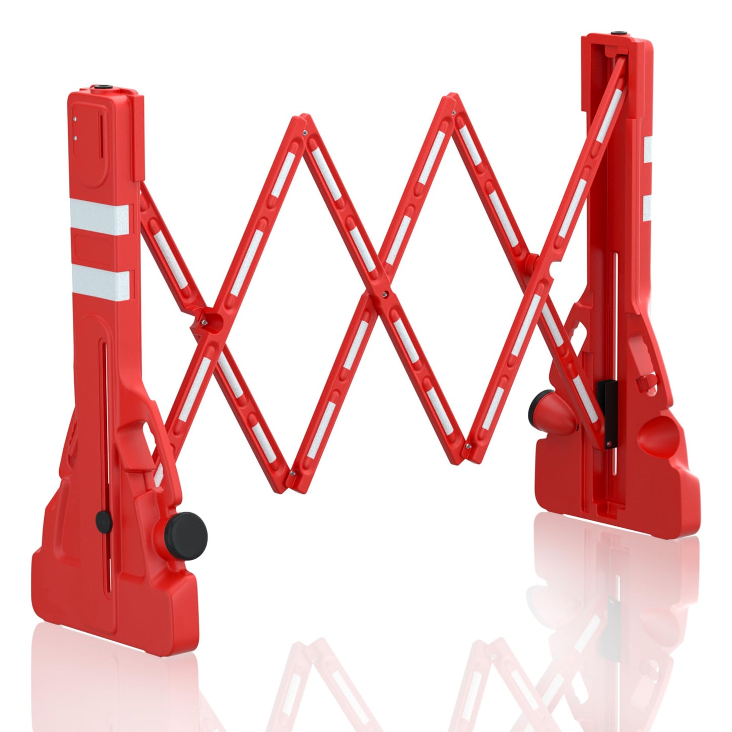 RELIANCER Expandable 7.41ft Safety Barricade,Retractable Security Barrier Water Filled Weighted Base,Adjustable Traffic Barricades,Outdoor Crowd Control Barriers,Driveway Isolation Gate,Garden Fence
