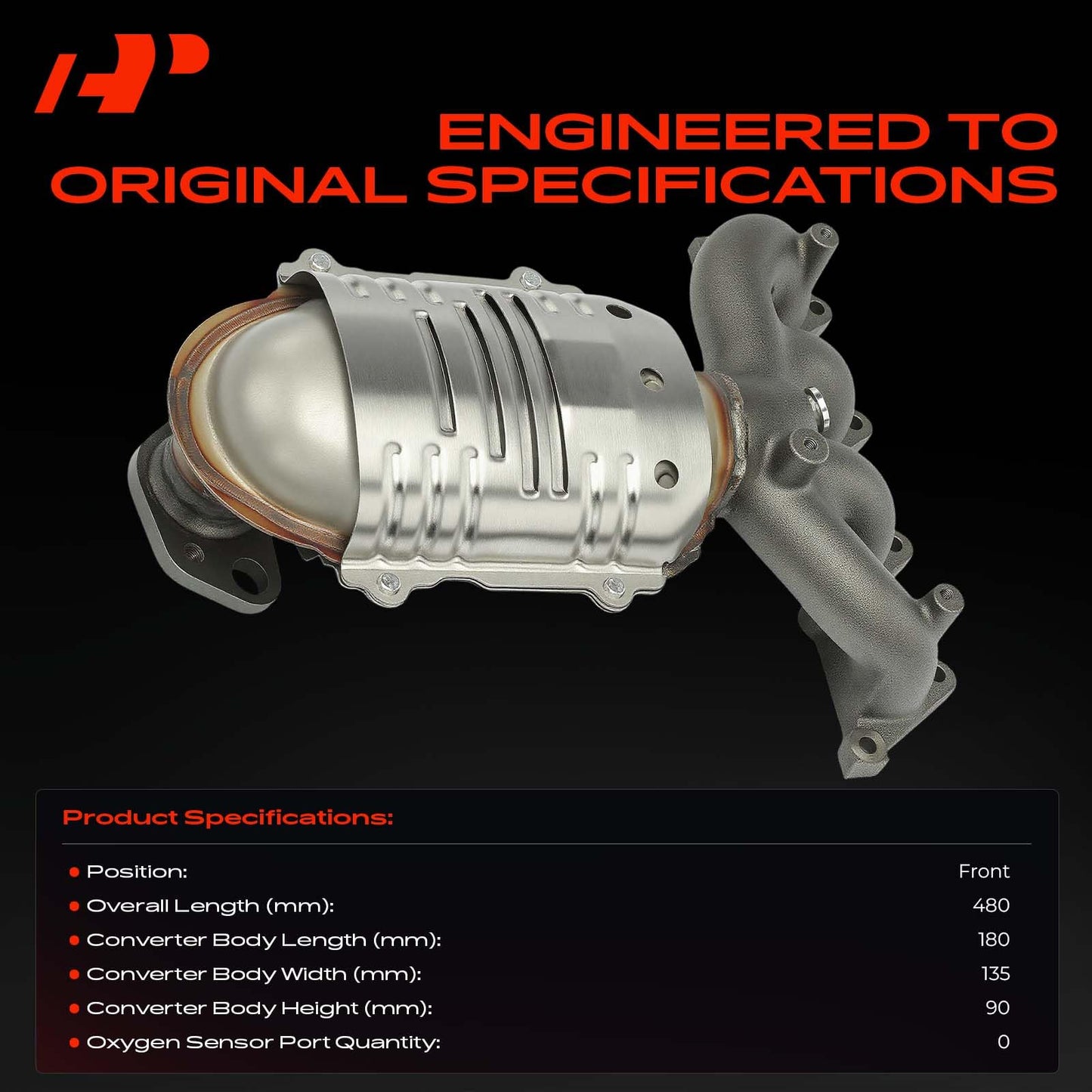 A-Premium Front Exhaust Manifold Catalytic Converter Kit Direct-Fit Compatible with Hyundai Accent & Kia Rio, Rio5, 2006-2011, 1.6L, EPA Compliant, Replace# 2851026190, 2851026390