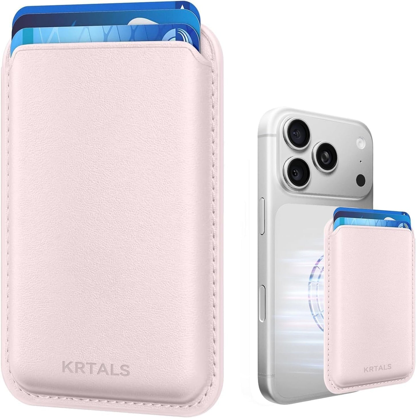 12/13/14/15/16/17 Magnetic Wallet Cell Phone Card Holder for Phone Case, Stronger Magnetic RFID Leather Phone Wallet