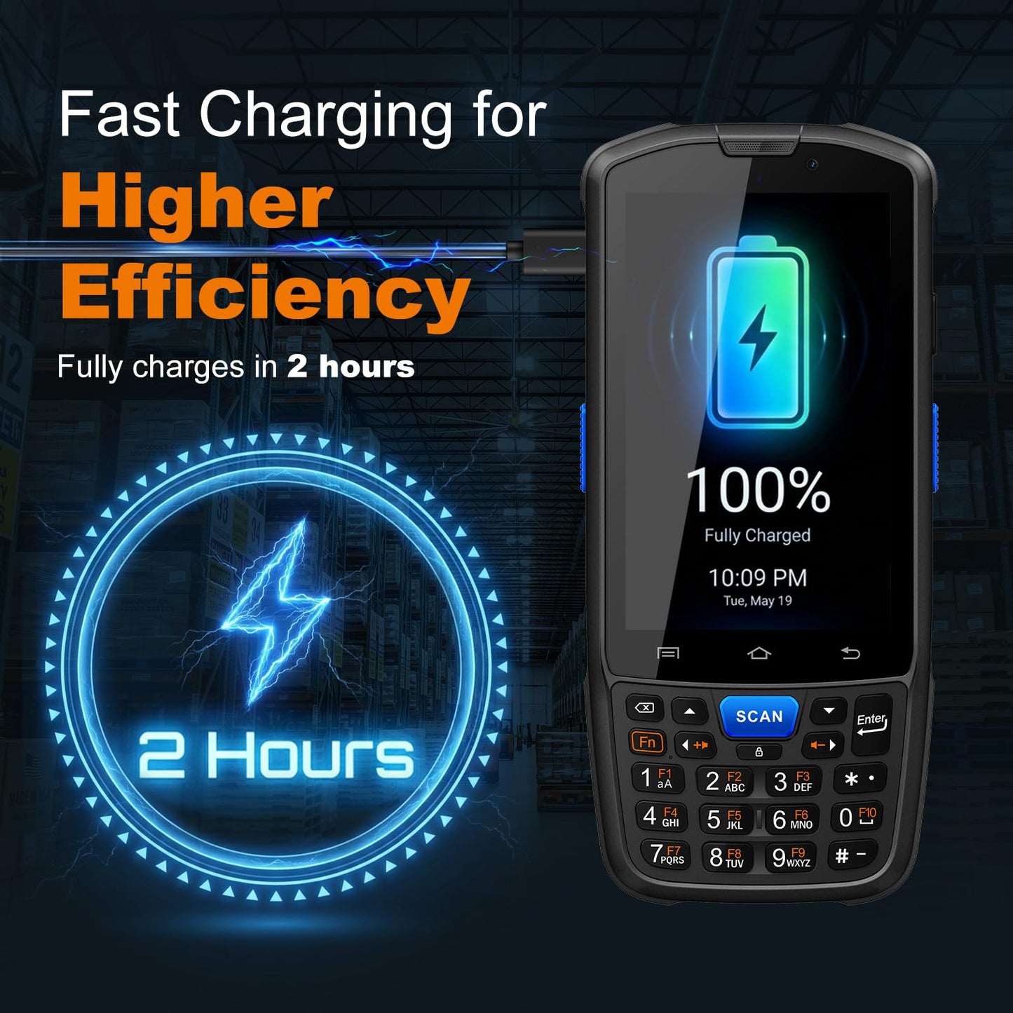 FARSET F7 Android 14 Barcode Scanner PDA, HW-N6603 1D/2D/QR Scan Engine, NFC, 5000mAh Removable Battery, IP67 Rugged for Warehouse & Logistics, 2026