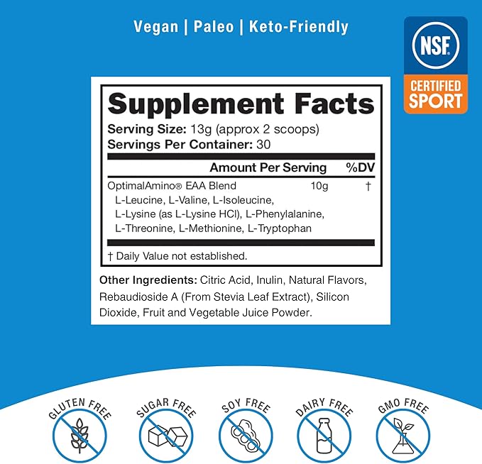 Amino Acid Powder | 99% Utilized Essential Amino Acid (EAA) Supplement | Pre/Post Workout & Muscle Recovery | NSF for Sport Certified | Passion Mango Flavor