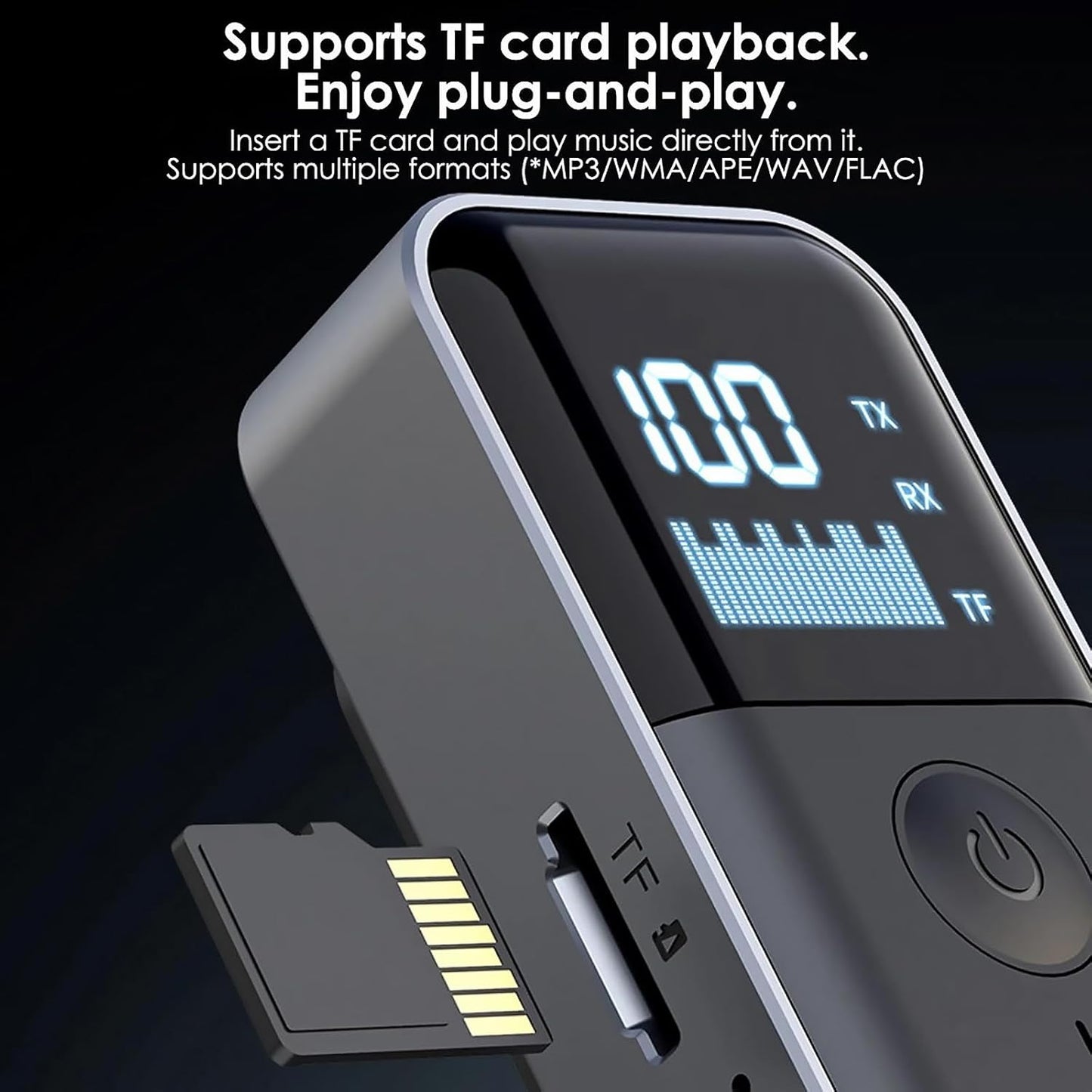ZEZEFUFU 5.4 MP3 3.5mm Bluetooth Transmitter Receiver Adapter Wireless Audio Adapter Player Aux