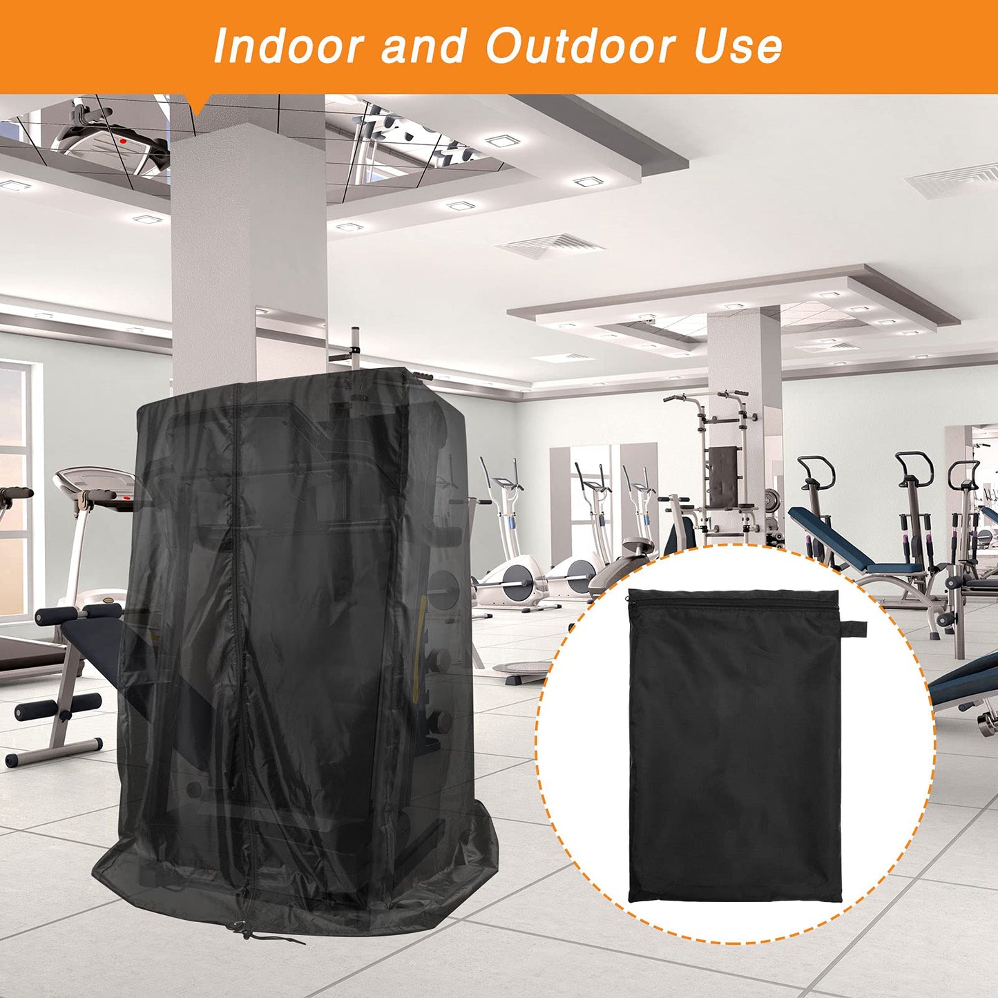 Black Treadmill Cover 46" L x 38" W x 66" H, Luxiv Dustproof Waterproof Cover for Treadmill Fold-able for Indoor Outdoor Sunscreen with Storage Bag