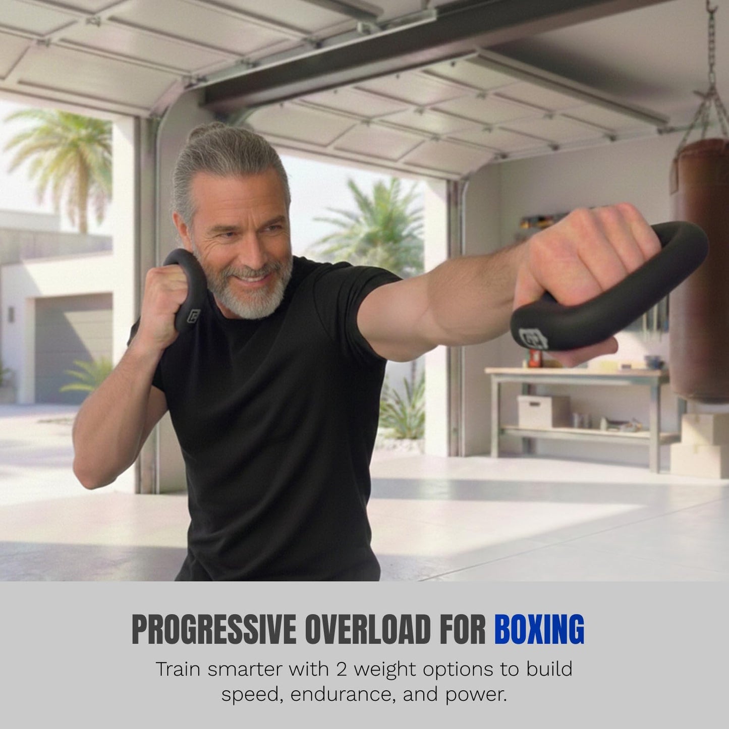 Shadowboxing Dumbbells Set (4 Weights) – 1lb & 2.2lb D-Shaped Knuckle Weights for Speed & Punching Power | Ergonomic Neoprene Hand Weights for Boxing, MMA, Running & Heavy Bag Training | App Compatible with PunchLab