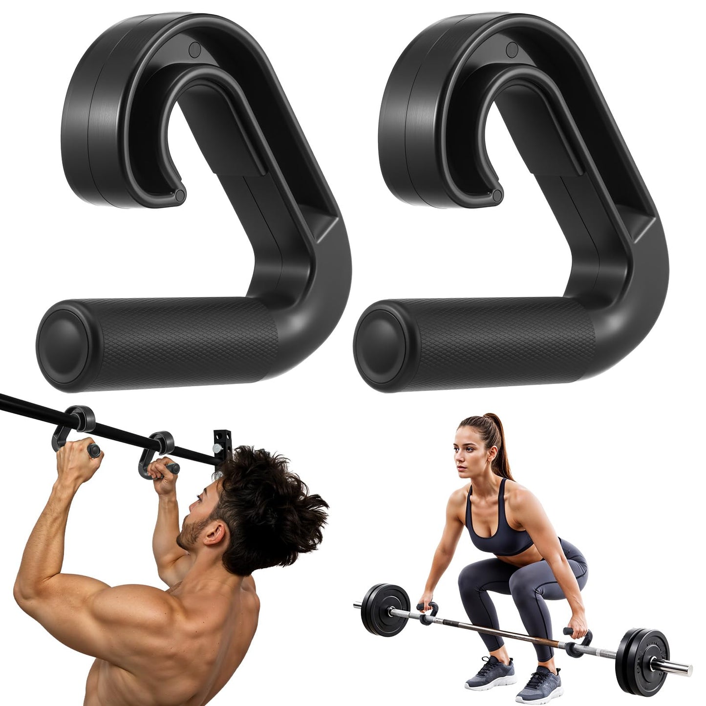 Pafeooui Neutral Grip Pull Up Handles (2-Pack) – Heavy Duty Nylon Handles for Pull-Ups, Deadlifts & Resistance Bands, 800LB Capacity, Non-Slip Ergonomic Grips – Gym & Home Workout Accessories