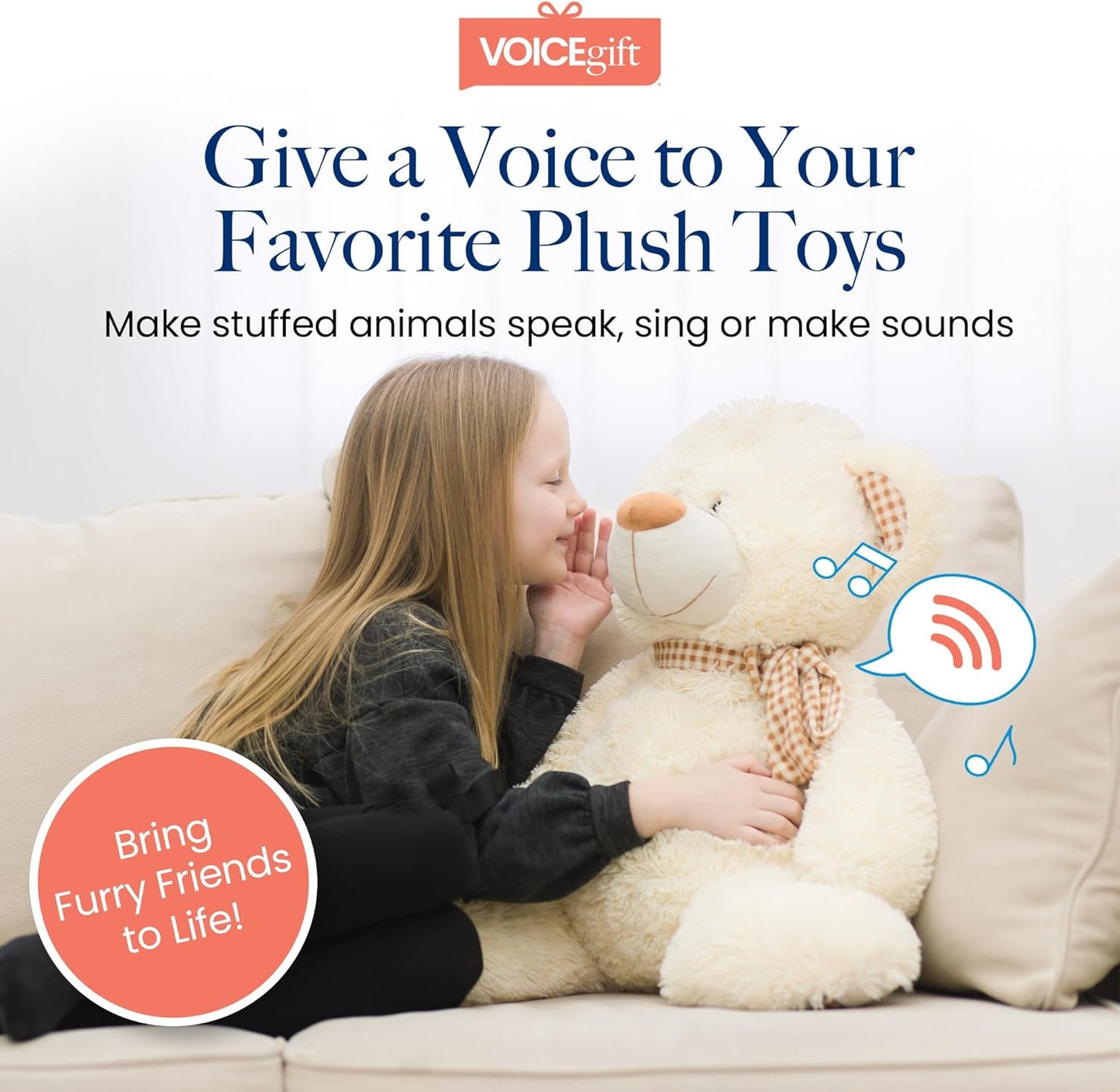 VOICEGIFT 60-Second 1-Pack Mini-Me, Multi-Message Audio Recorder for Plush Toys, Quilts, Pillow, Crafts, Playful Mini
