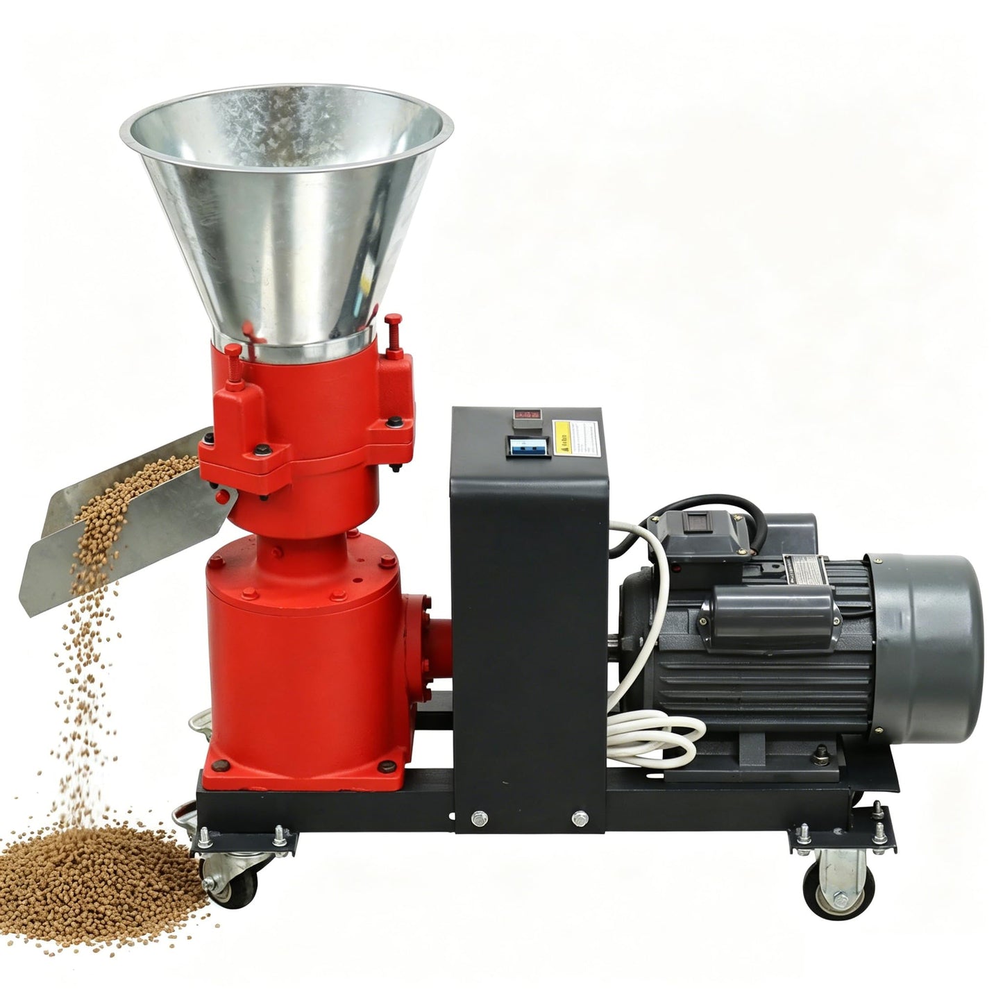 Banfluxion Pellet Machine with Three Head Rollers 220V Animal Feed Pellet Machine Chicken and Duck Pellet Mill Grinder Pellet Maker Granulator Feeder with 6mm Holes Plate, 3500W 150KG/H