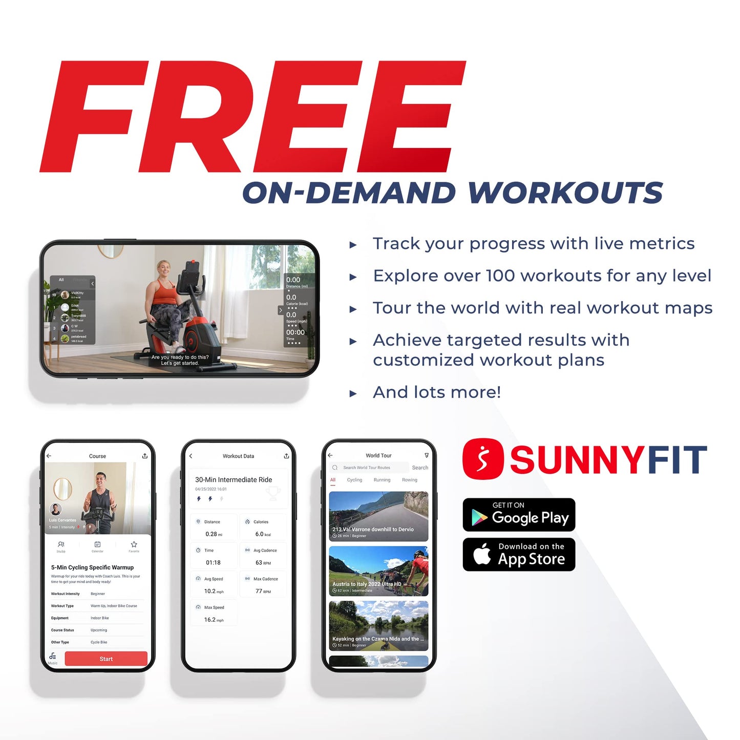 Sunny Health & Fitness Smart Elliptical Exercise Machine for Home, Adjustable 12-Level Resistance with Pulse Sensor, Durable 275 Lbs Weights Capacity, Interactive SunnyFit App Access via Bluetooth