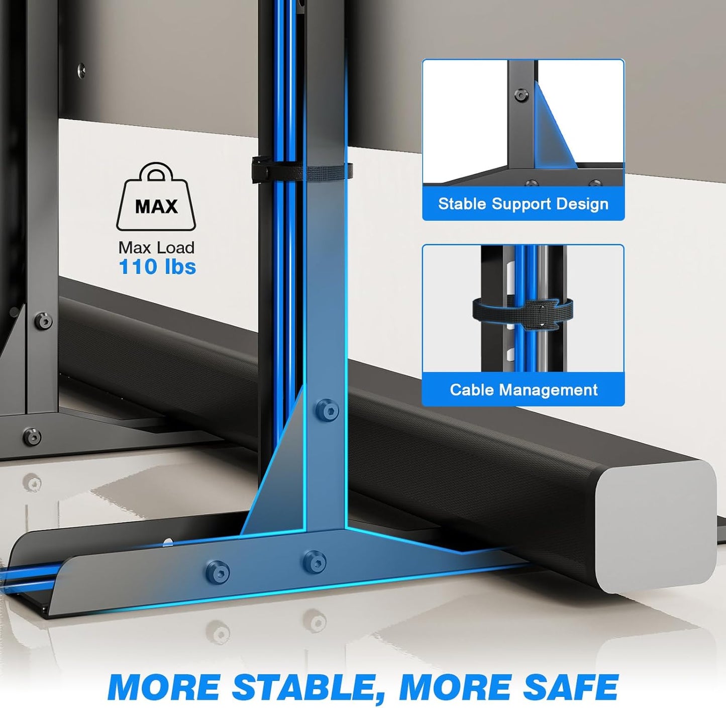 Rfiver 20-70 inch 110 lbs, 800x600mm, Universal TV Stand for Flat Curved TVs, Height Adjustable Table Top TV Stand, TV