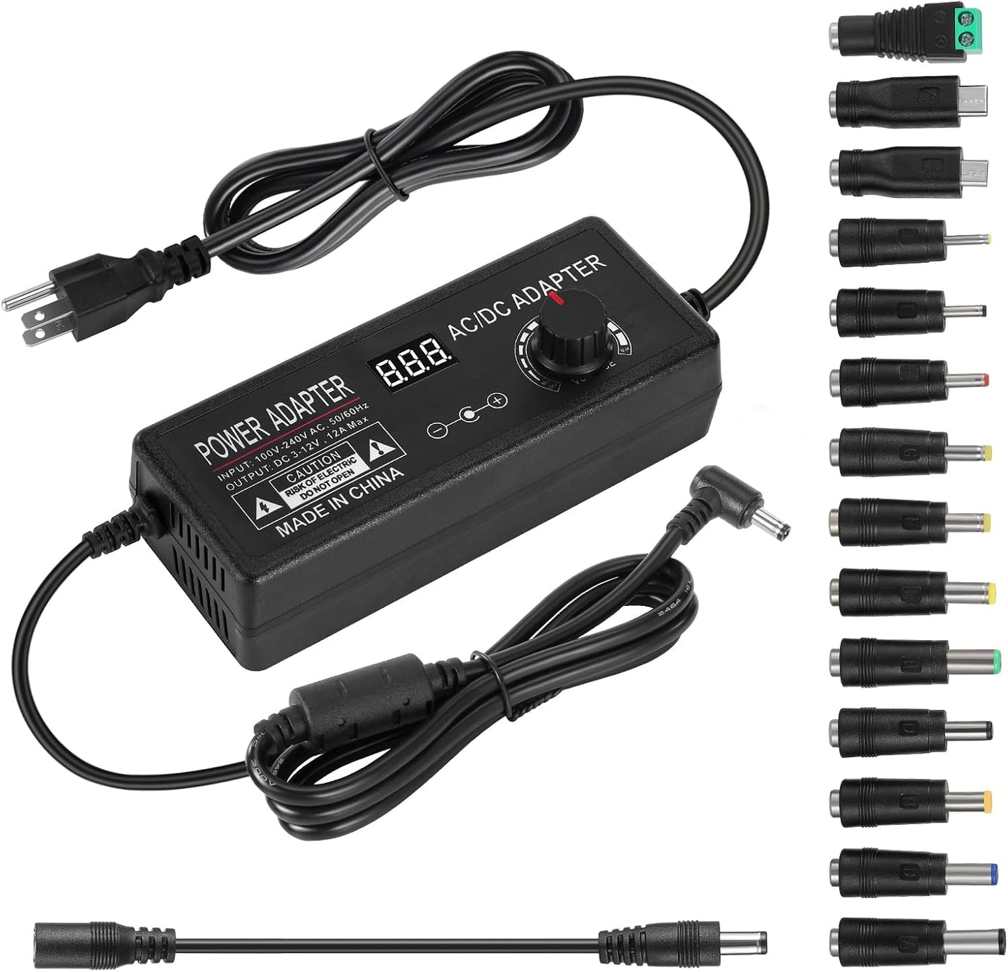 LQYLXR 3V~12V 12A 144W Adapter,3V 4V 5V 6V 7V 8V 9V 10V 11V 12V, 14 Universal Power Supply Adjustable Variable