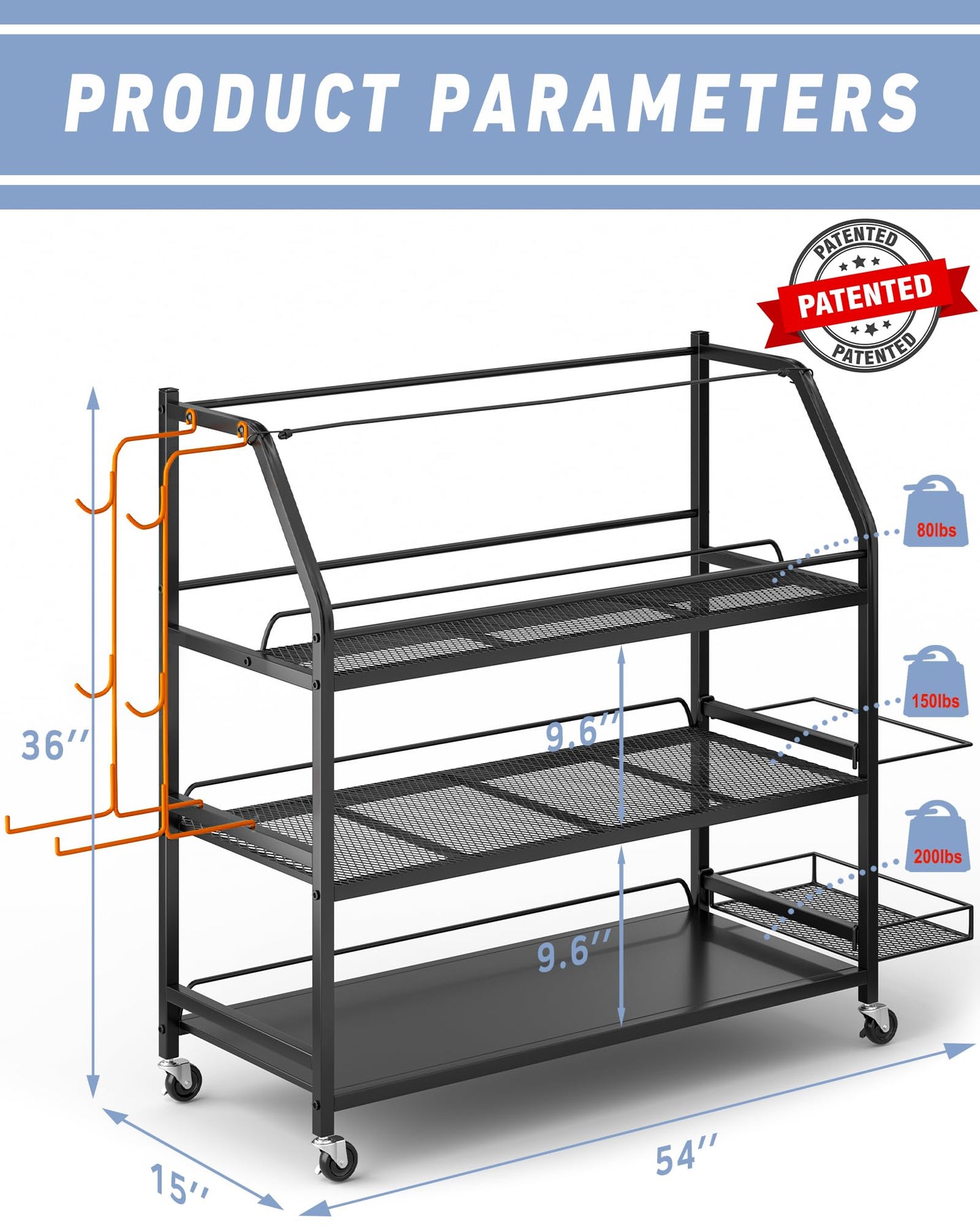Staransun Staransun Weight Rack for Dumbbells - Widened Home Gym Storage Rack - Dumbbell Rack with 4 Flexible Wheels and Unique Storage on Both Sides