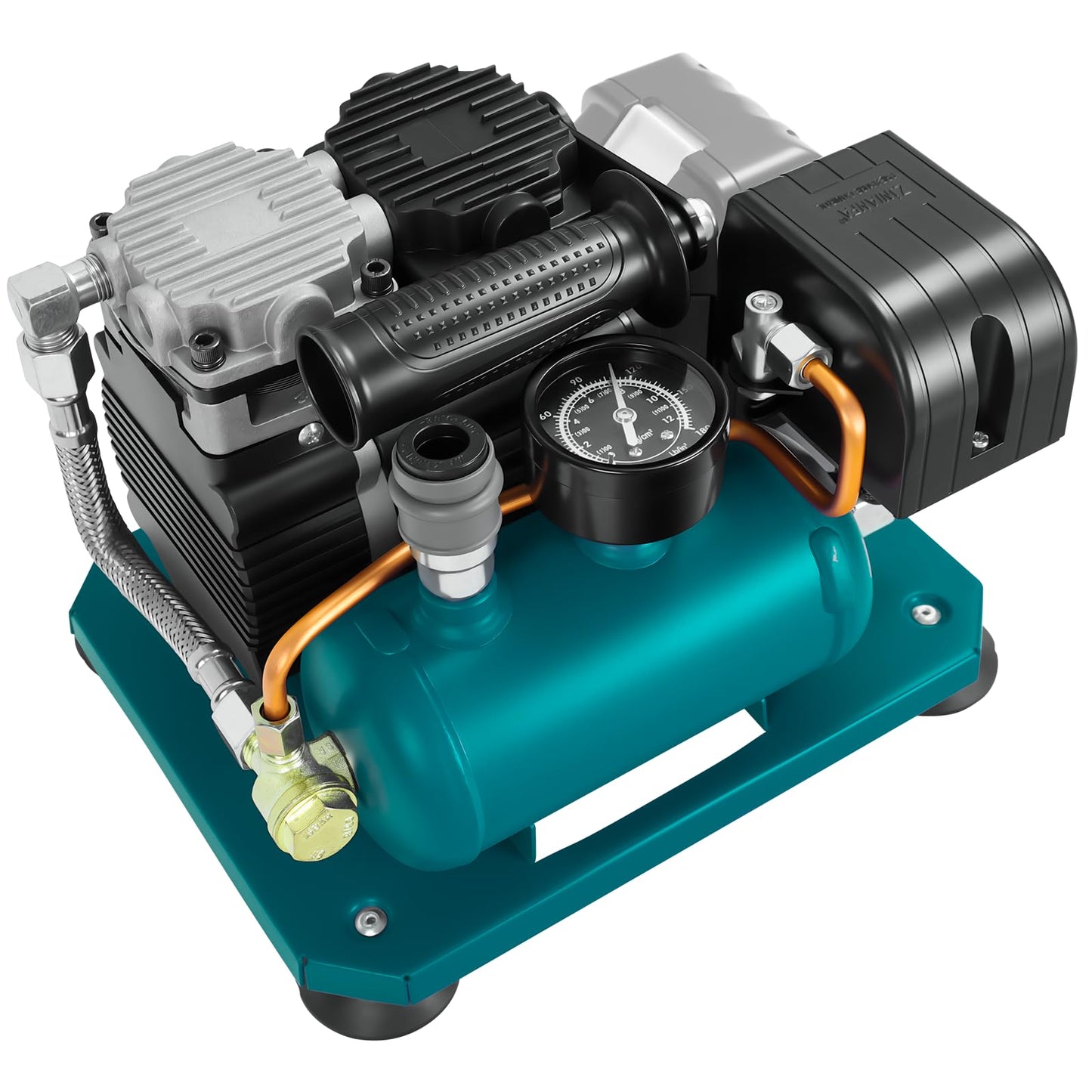 Cordless Air Compressor for Makita 18V Li-ion battery, 0.26-Gallon Capacity, Oil-Free, Ultra Quiet Portable Air Compressor, 65 dB Noise Level Electric Air Compressor