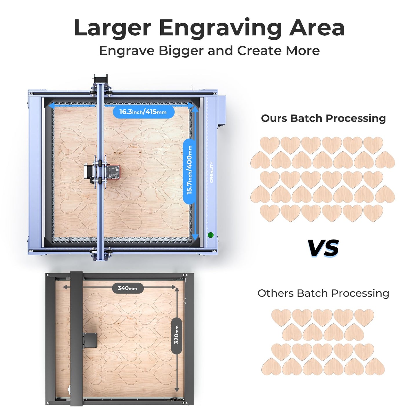 Creality Falcon 10W Laser Engraver Machine with Honeycomb Laser Bed 500x500, 10000mm/min, 0.06mm Laser Cutter for Wood, Acrylic, and Metal, Easy Setup, Ready to Work Out of The Box